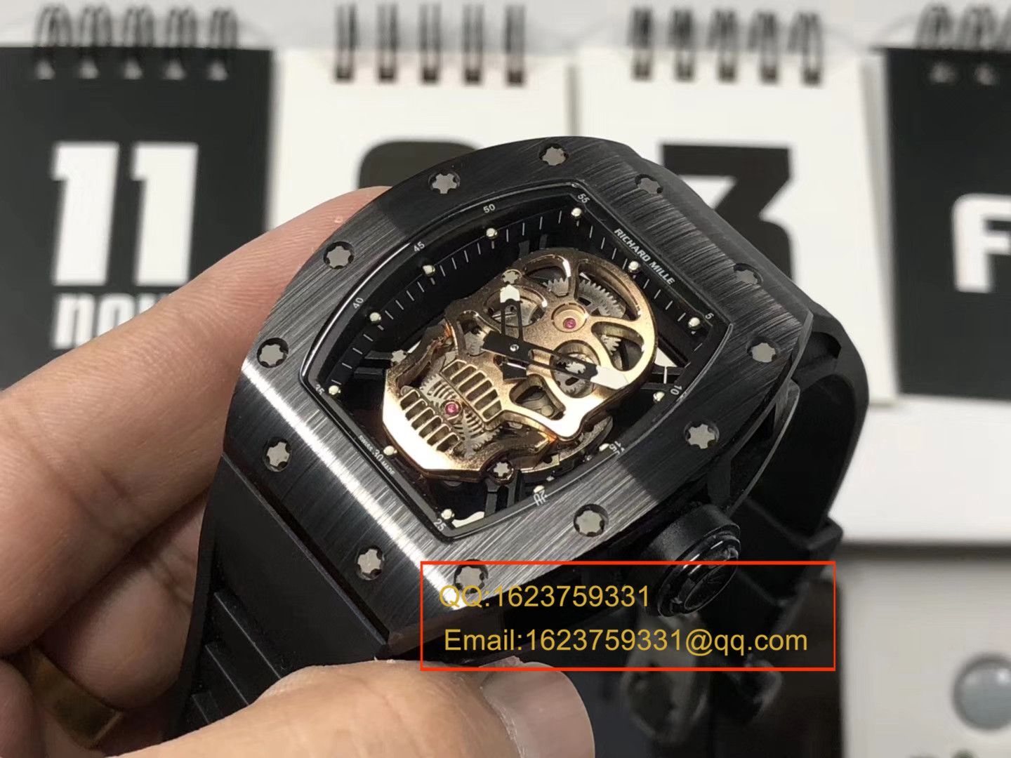 【KV Factory 一比一超A高仿手表】RICHARD MILLE 男士系列RM 52-01潘玮柏同款金色骷髅头 wrist watch  / RM 52-01