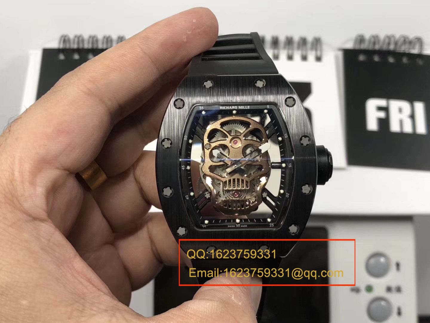 【KV Factory 一比一超A高仿手表】RICHARD MILLE 男士系列RM 52-01潘玮柏同款金色骷髅头 wrist watch  / RM 52-01