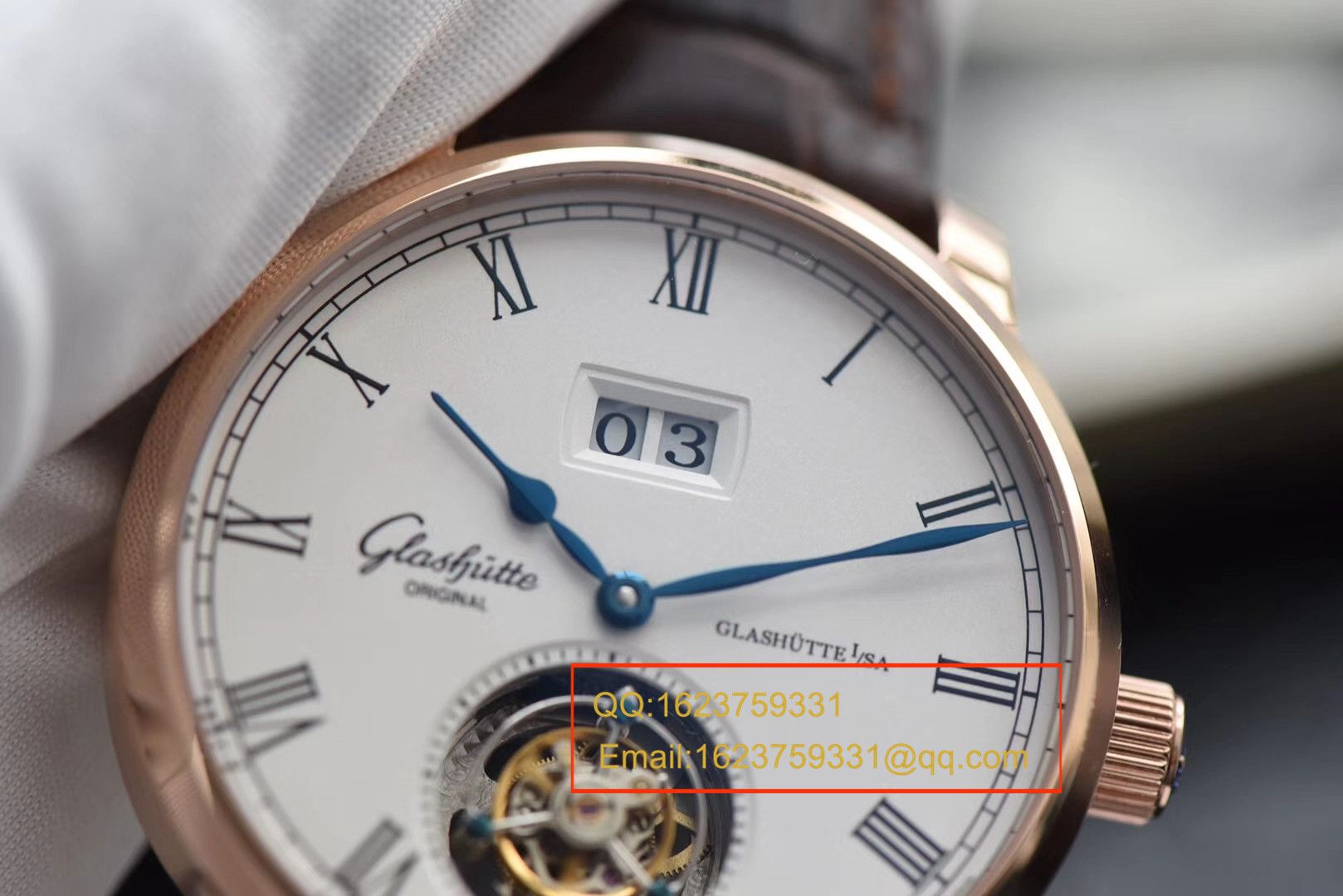 【 Video analysis TF一比一超A高仿手表】glashuette original原创Gelasudi Original艺术与工艺 议员 Tourbillon  wrist watch 系列金壳 / GLA051
