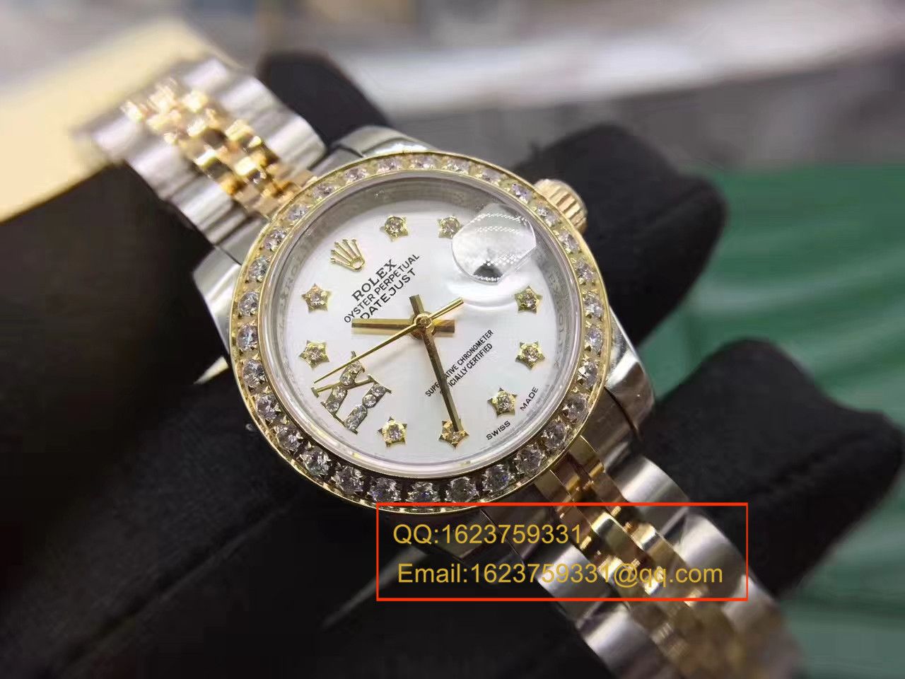 【SY一比一超A高仿手表】 Rolex 女装  Datejust 系列白色镶钻表盘女士 wrist watch  / R151