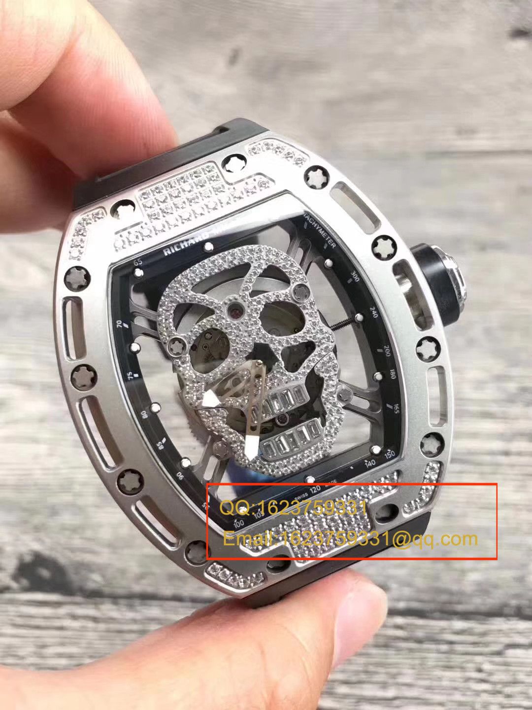 【KV一比一超A高仿手表】RICHARD MILLE RICHARD MILLE男士系列RM 052银色骷髅头满钻 wrist watch  / RM052C