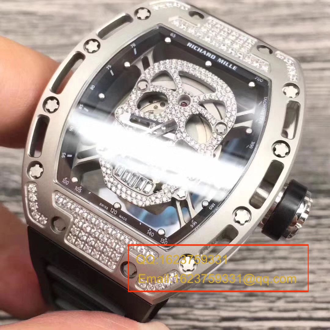 【KV一比一超A高仿手表】RICHARD MILLE RICHARD MILLE男士系列RM 052银色骷髅头满钻 wrist watch  / RM052C