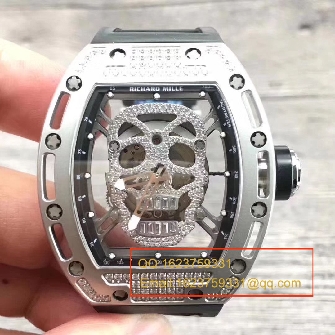 【KV一比一超A高仿手表】RICHARD MILLE RICHARD MILLE男士系列RM 052银色骷髅头满钻 wrist watch  / RM052C