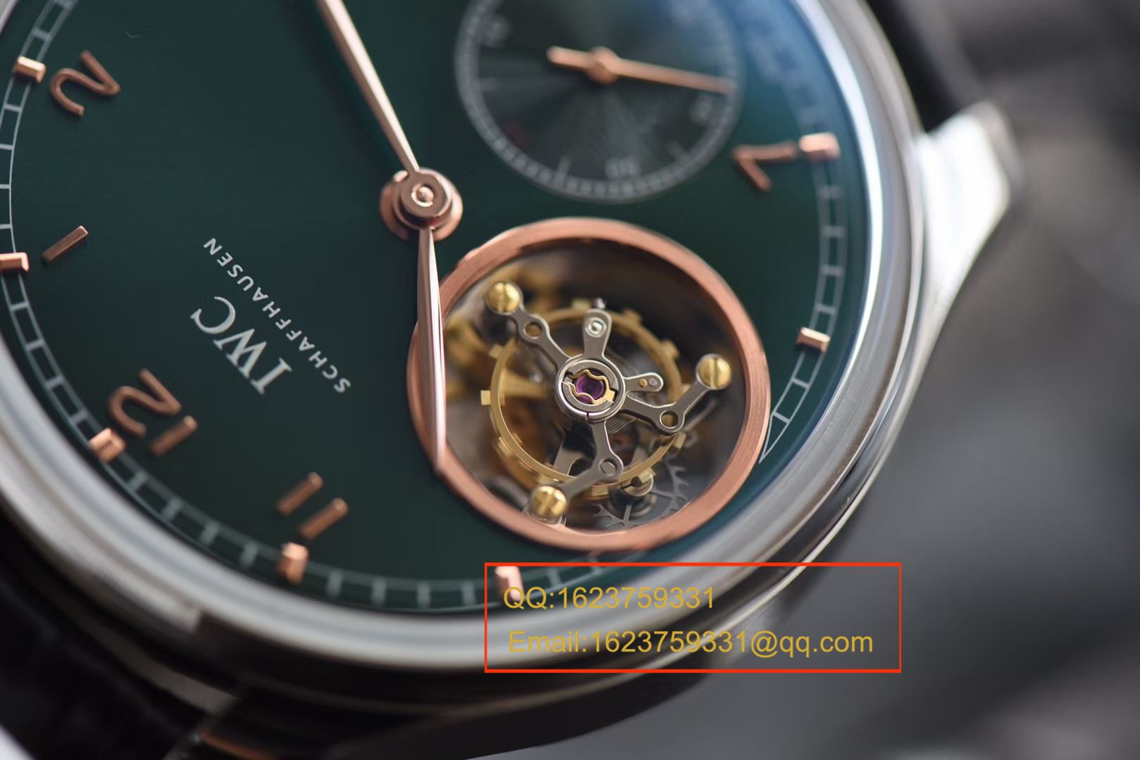 【独家视频测评YL Factory 一比一超A高仿手表】 IWC 葡萄牙九字位 Tourbillon 翡翠绿特别版 / WD0300
