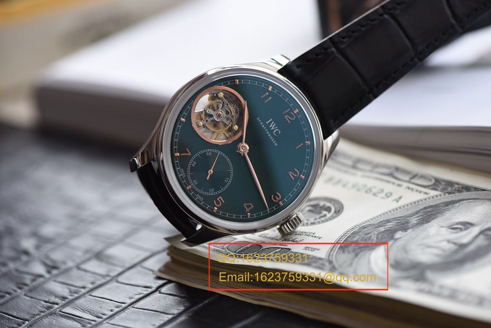 【独家视频测评YL Factory 一比一超A高仿手表】 IWC 葡萄牙九字位 Tourbillon 翡翠绿特别版 / WD0300
