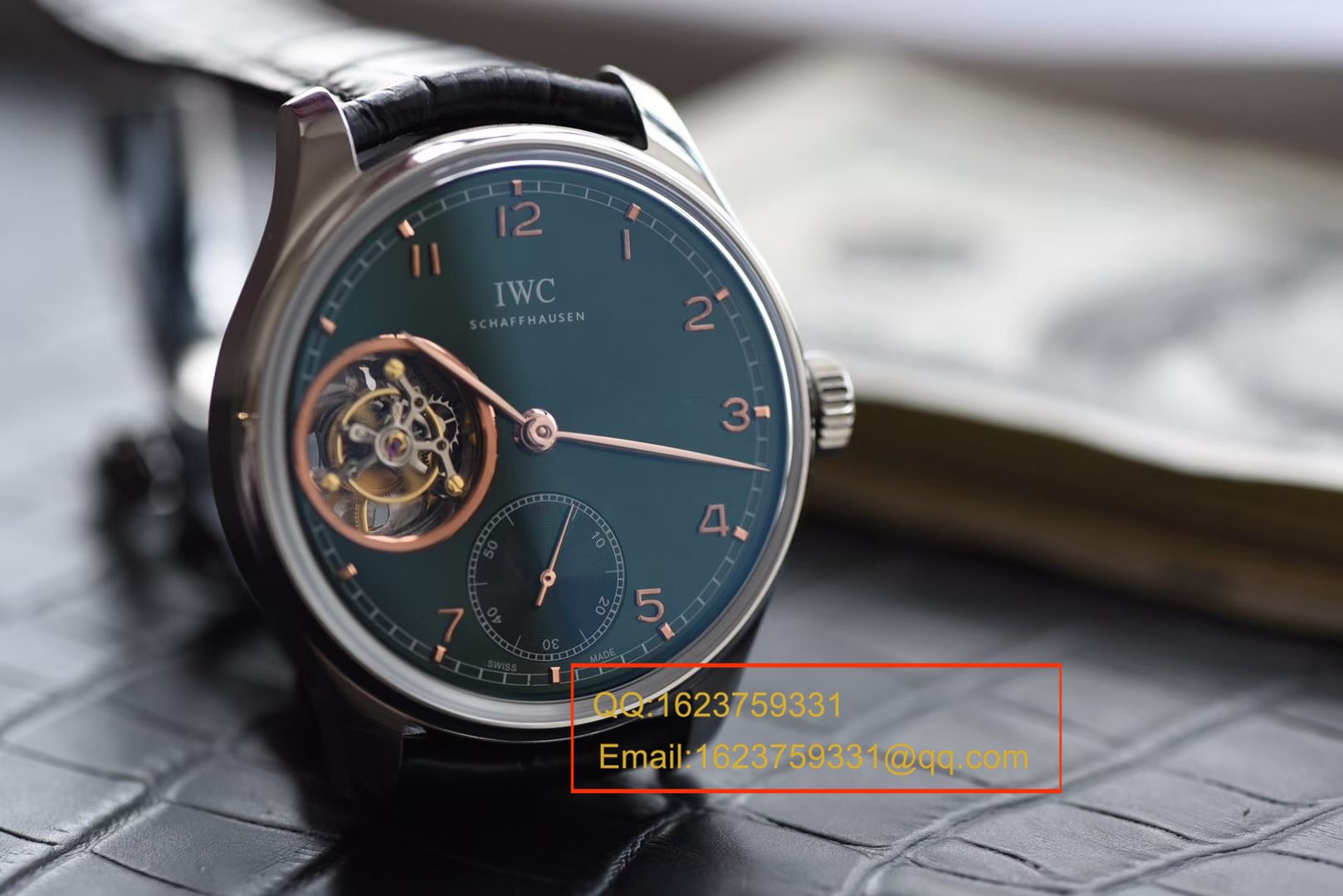 【独家视频测评YL Factory 一比一超A高仿手表】 IWC 葡萄牙九字位 Tourbillon 翡翠绿特别版 / WD0300