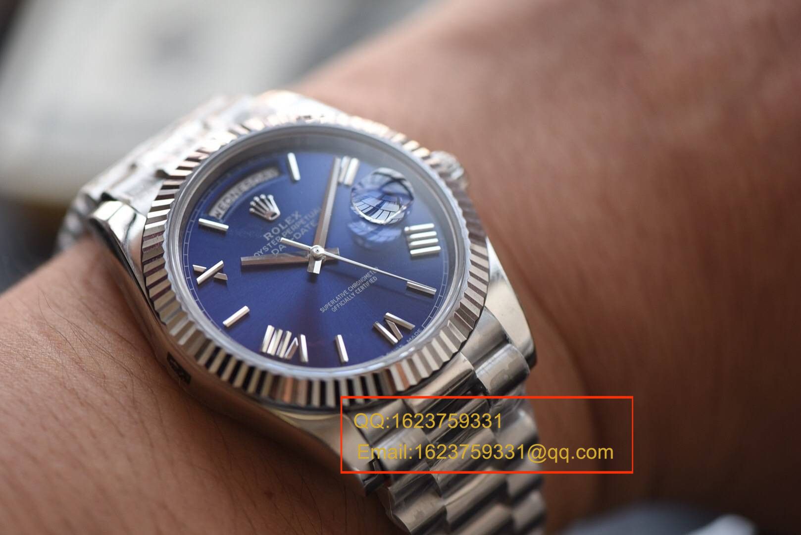 【 Video analysis NOOB Factory 一比一高仿】 Rolex  Day-Date 型系列228239蓝盘男士机械手表 / RBE068
