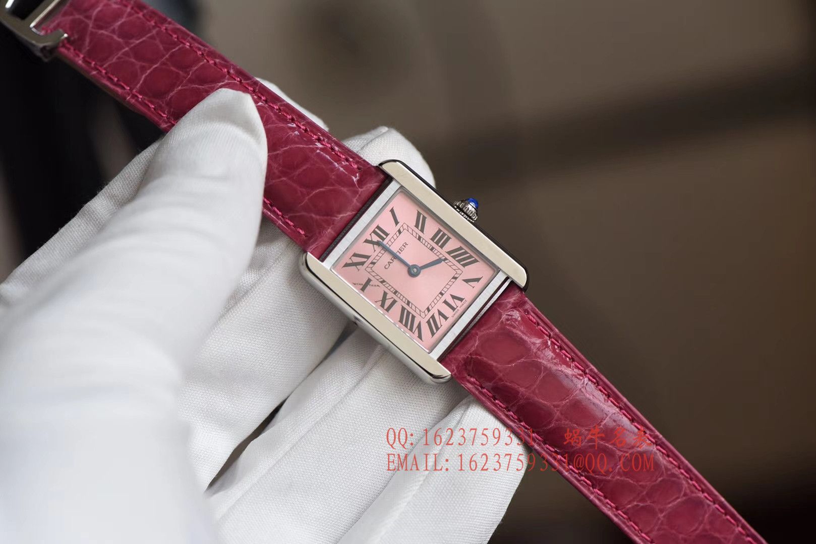 【独家视频测评K11 Factory 一比一超A高仿手表】 Cartier  坦克系列 W5200000 粉色女士石英 wrist watch  / KAD008