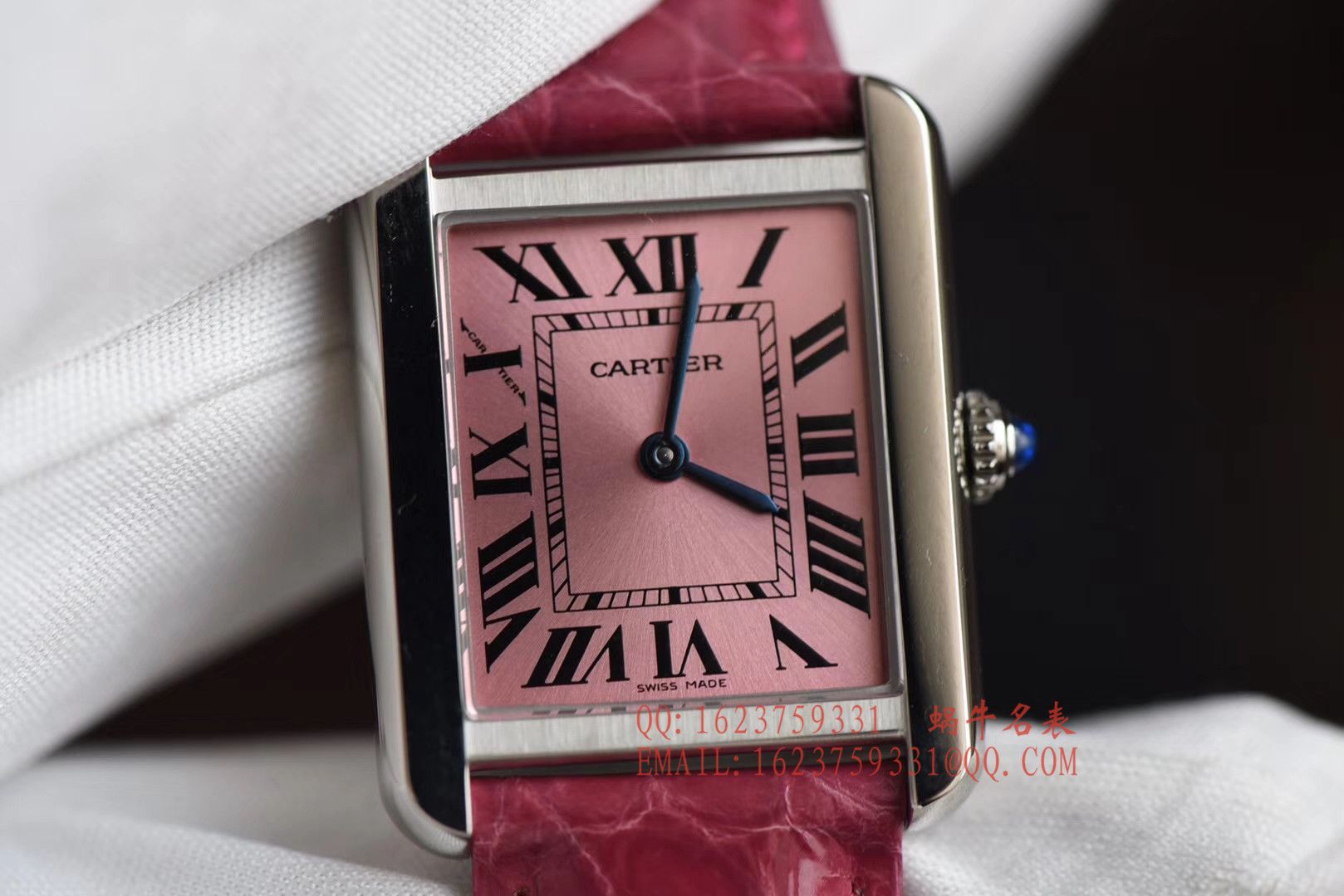 【独家视频测评K11 Factory 一比一超A高仿手表】 Cartier  坦克系列 W5200000 粉色女士石英 wrist watch  / KAD008