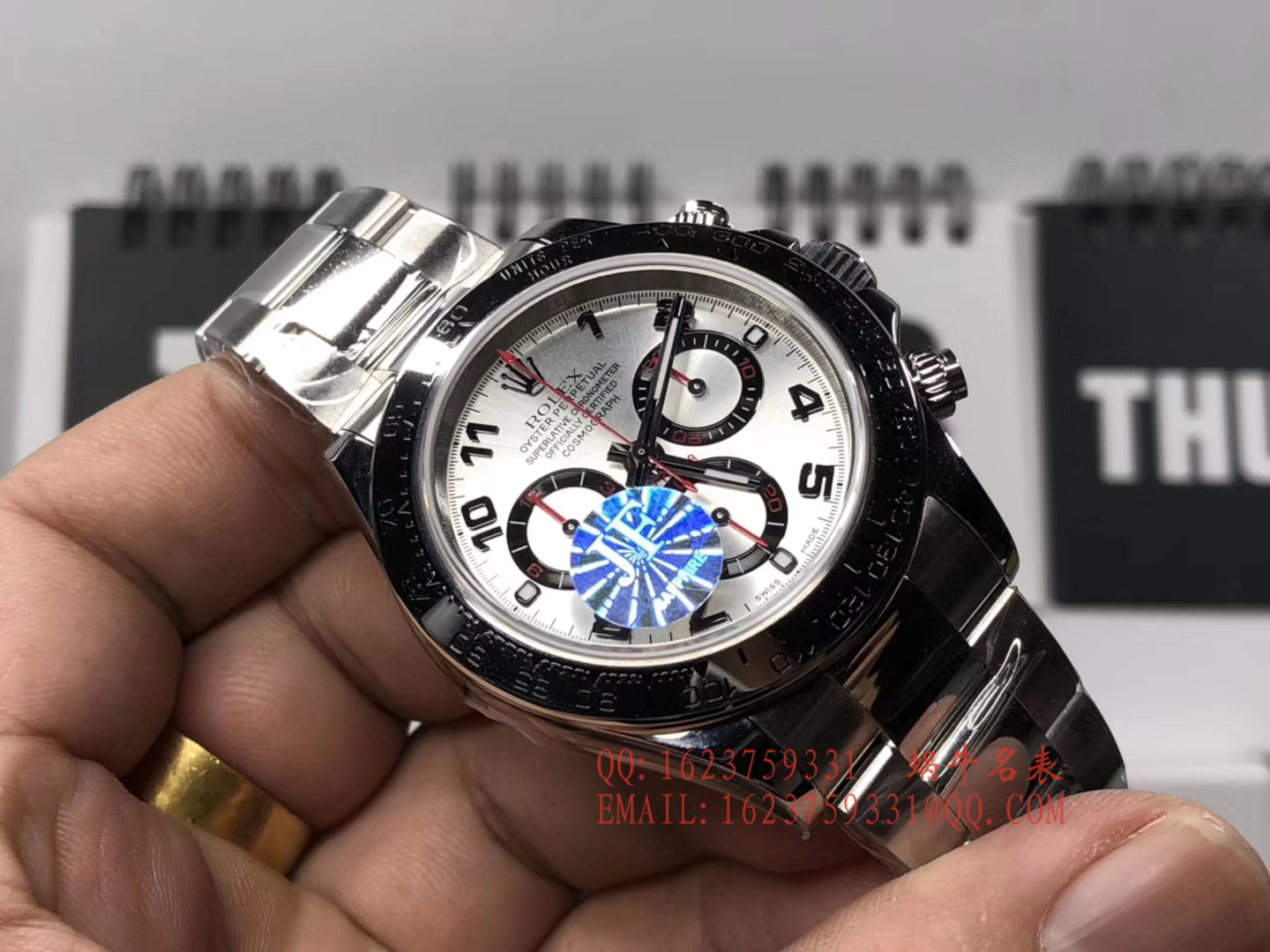 【JF一比一超A高仿手表】 Rolex  Cosmograph Daytona  Ditongna 系列116509-78599 银色数字刻度 wrist watch  / R196