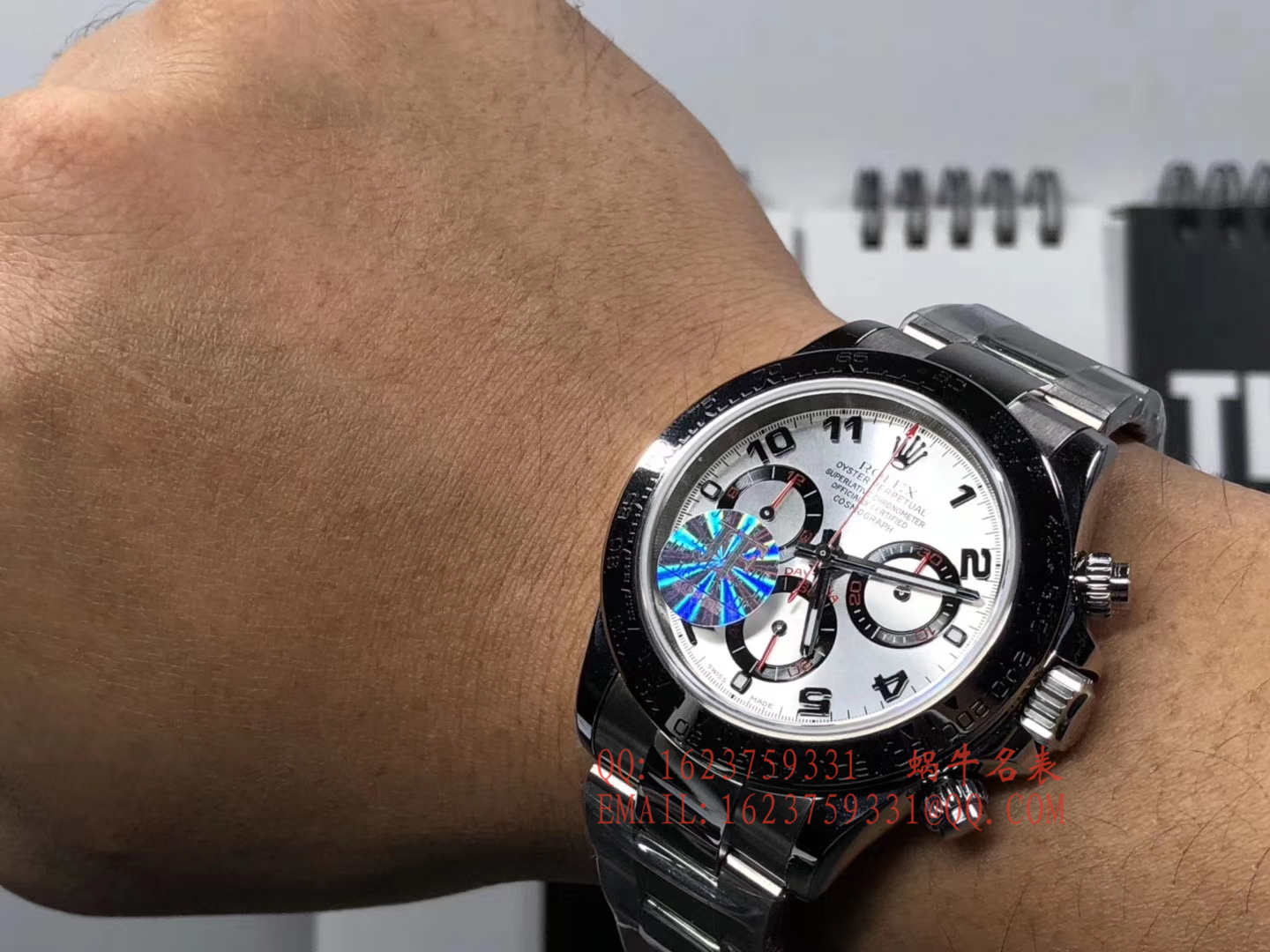 【JF一比一超A高仿手表】 Rolex  Cosmograph Daytona  Ditongna 系列116509-78599 银色数字刻度 wrist watch  / R196