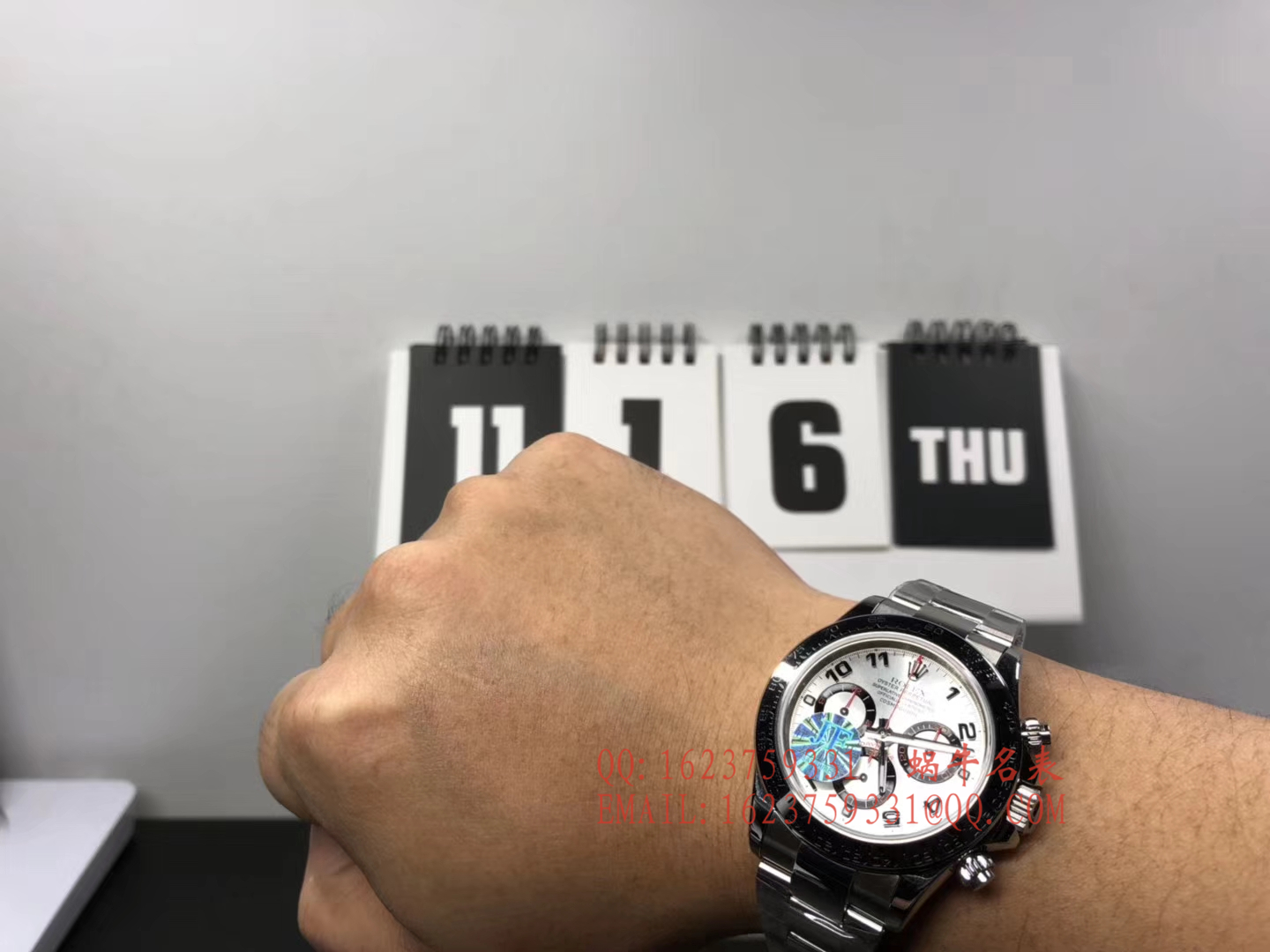 【JF一比一超A高仿手表】 Rolex  Cosmograph Daytona  Ditongna 系列116509-78599 银色数字刻度 wrist watch  / R196