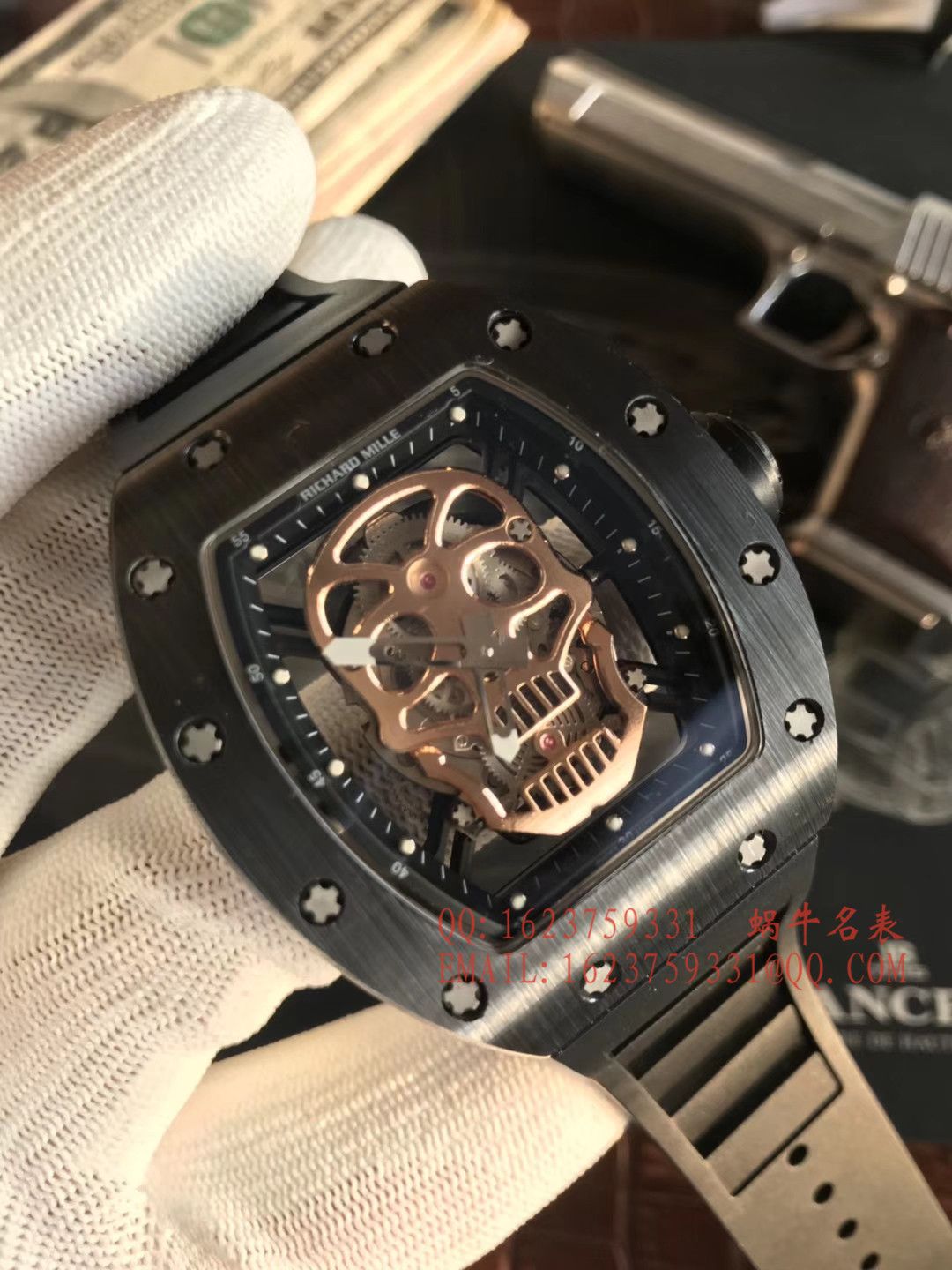 【KV Factory 一比一超A高仿手表】RICHARD MILLE 男士系列RM 52-01潘玮柏同款金色骷髅头 wrist watch  / RM 52-01