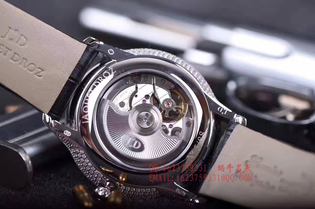  Jaquet Droz  wrist watch 精品推荐️极具视觉冲击感的放射大罗马刻度圈口及壳身均手工镶钻复刻原装 Jaquet Droz 自动机械 Movement 已最大程度还原正品味道❣前后蓝宝石镜面进口小牛皮直径42mm低调奢华有内涵 / YK012