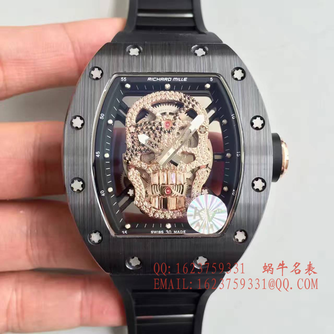【视频解析】1:1超A精仿KV出品 top 版 RICHARD MILLE 骷髅头RM 52系列手表 / R007