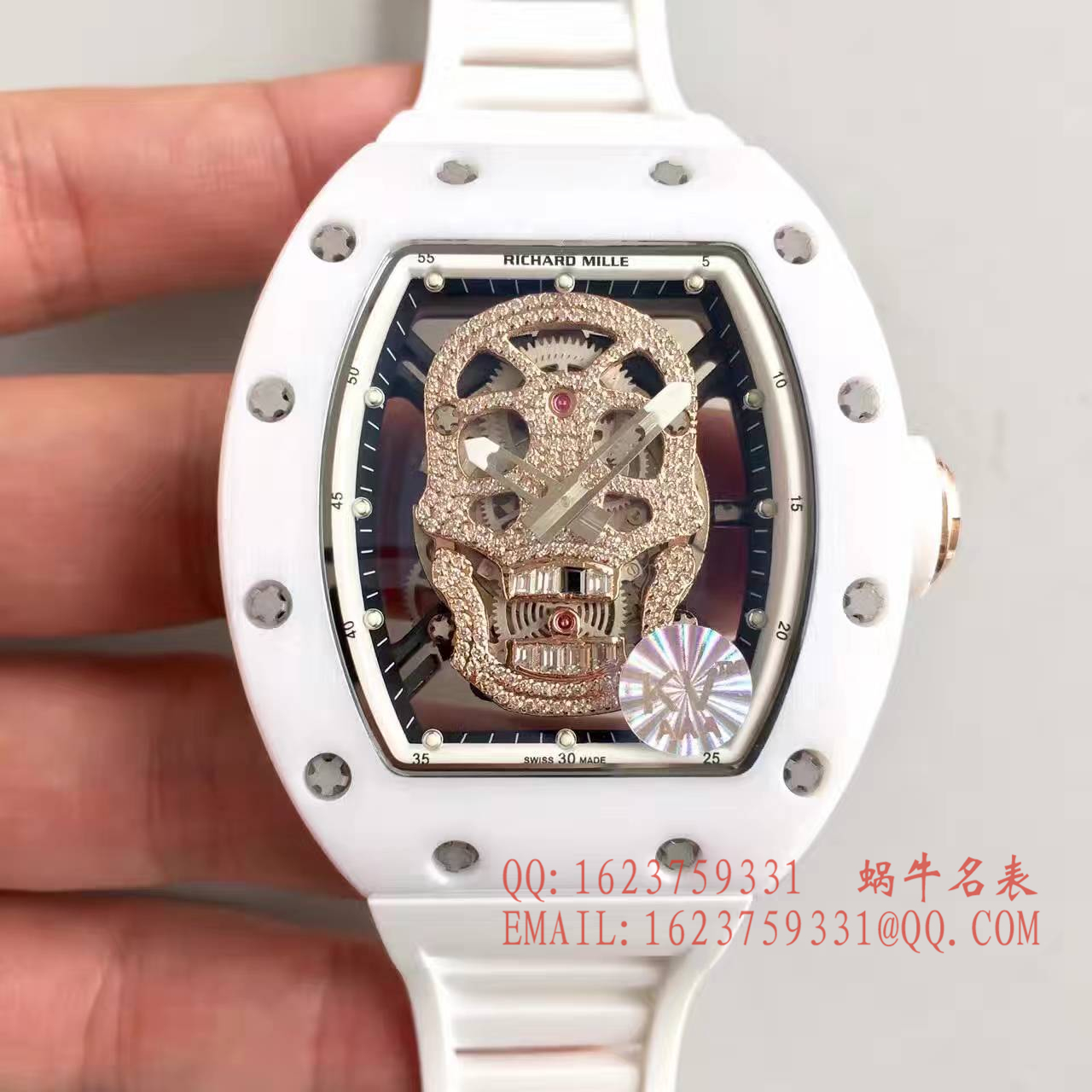 【视频解析】1:1超A精仿KV出品 top 版 RICHARD MILLE 骷髅头RM 52系列手表 / R007
