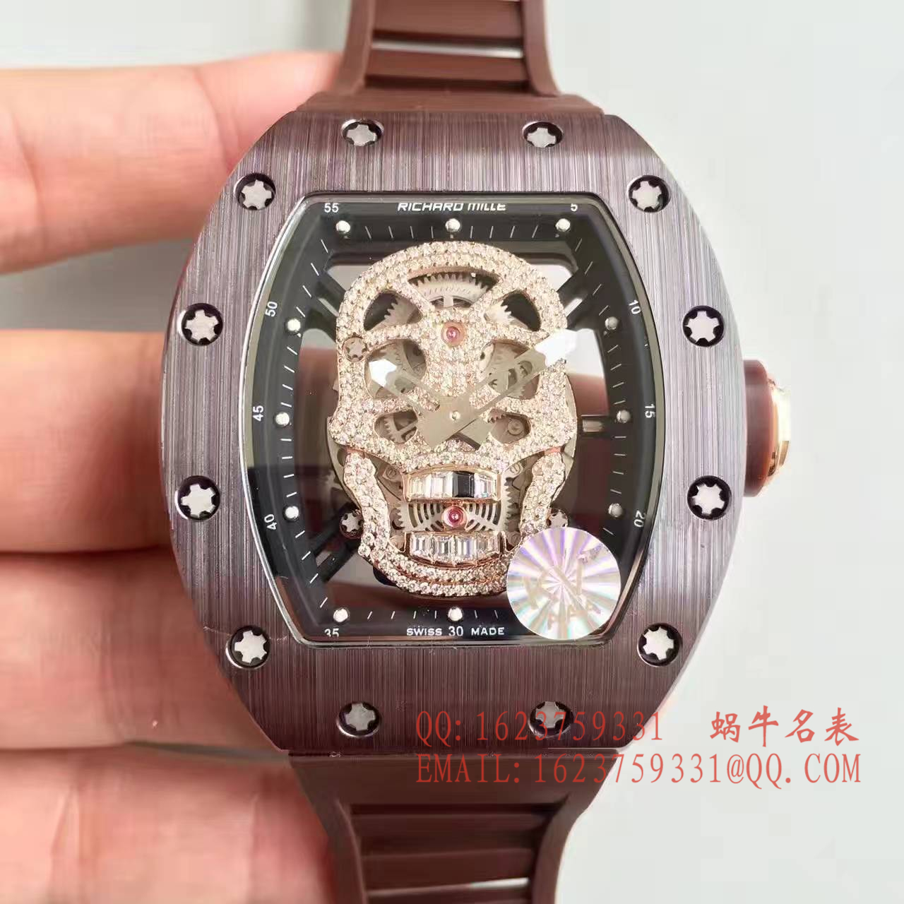 【视频解析】1:1超A精仿KV出品 top 版 RICHARD MILLE 骷髅头RM 52系列手表 / R007