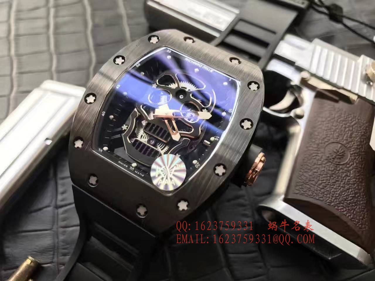 【视频解析】1:1超A精仿KV出品 top 版 RICHARD MILLE 骷髅头RM 52系列手表 / R007