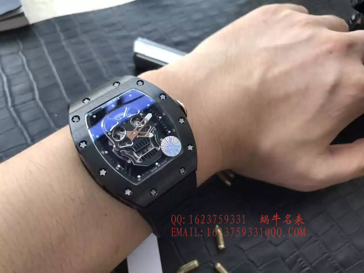 【视频解析】1:1超A精仿KV出品 top 版 RICHARD MILLE 骷髅头RM 52系列手表 / R007