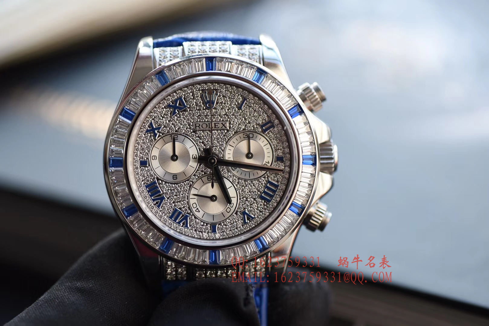 【台湾一比一高仿手表】 Rolex  Cosmograph Daytona  Ditongna 系列116599 12sa密镶钻表面配蓝珐琅罗马数字 wrist watch  / RBD201