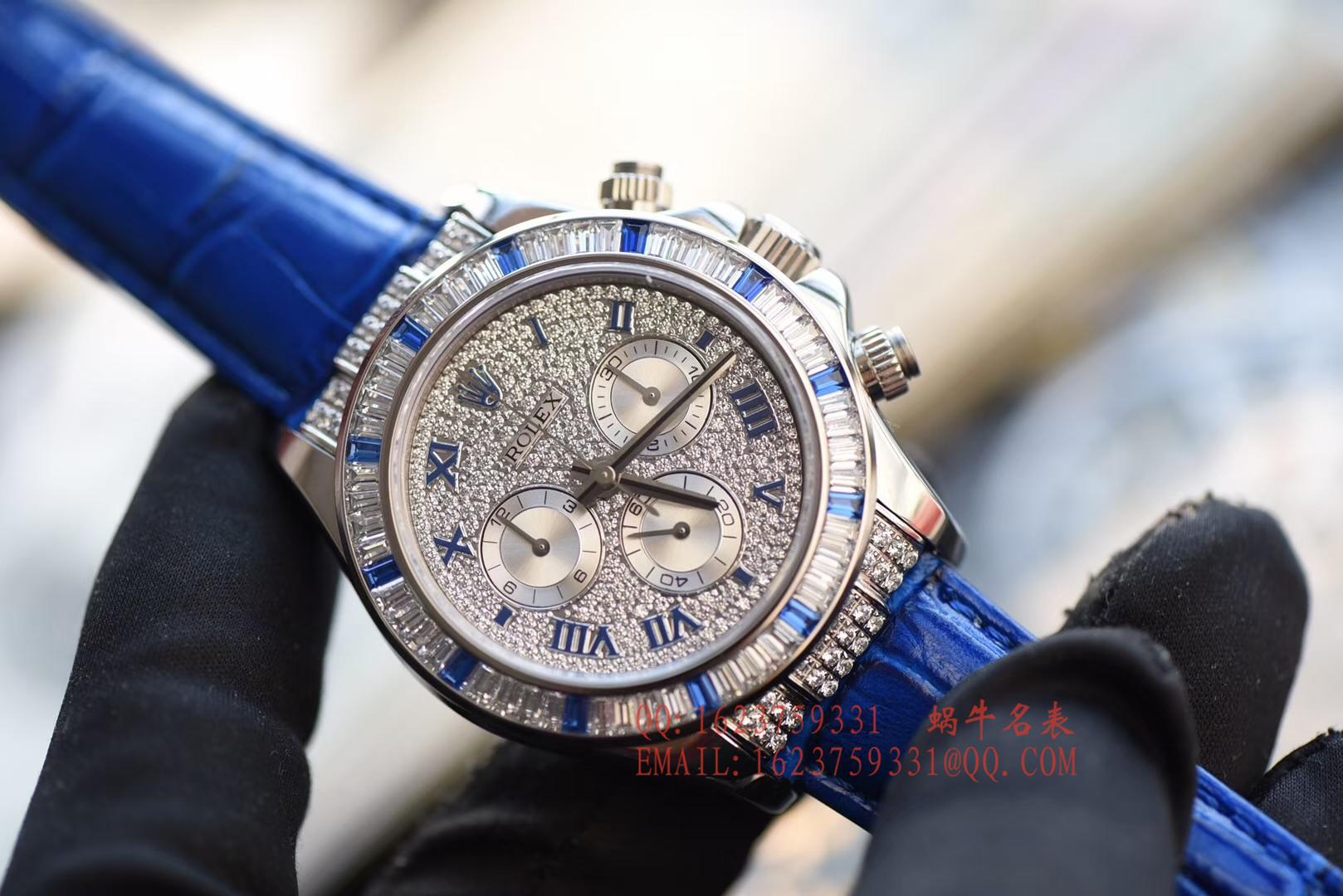 【台湾一比一高仿手表】 Rolex  Cosmograph Daytona  Ditongna 系列116599 12sa密镶钻表面配蓝珐琅罗马数字 wrist watch  / RBD201