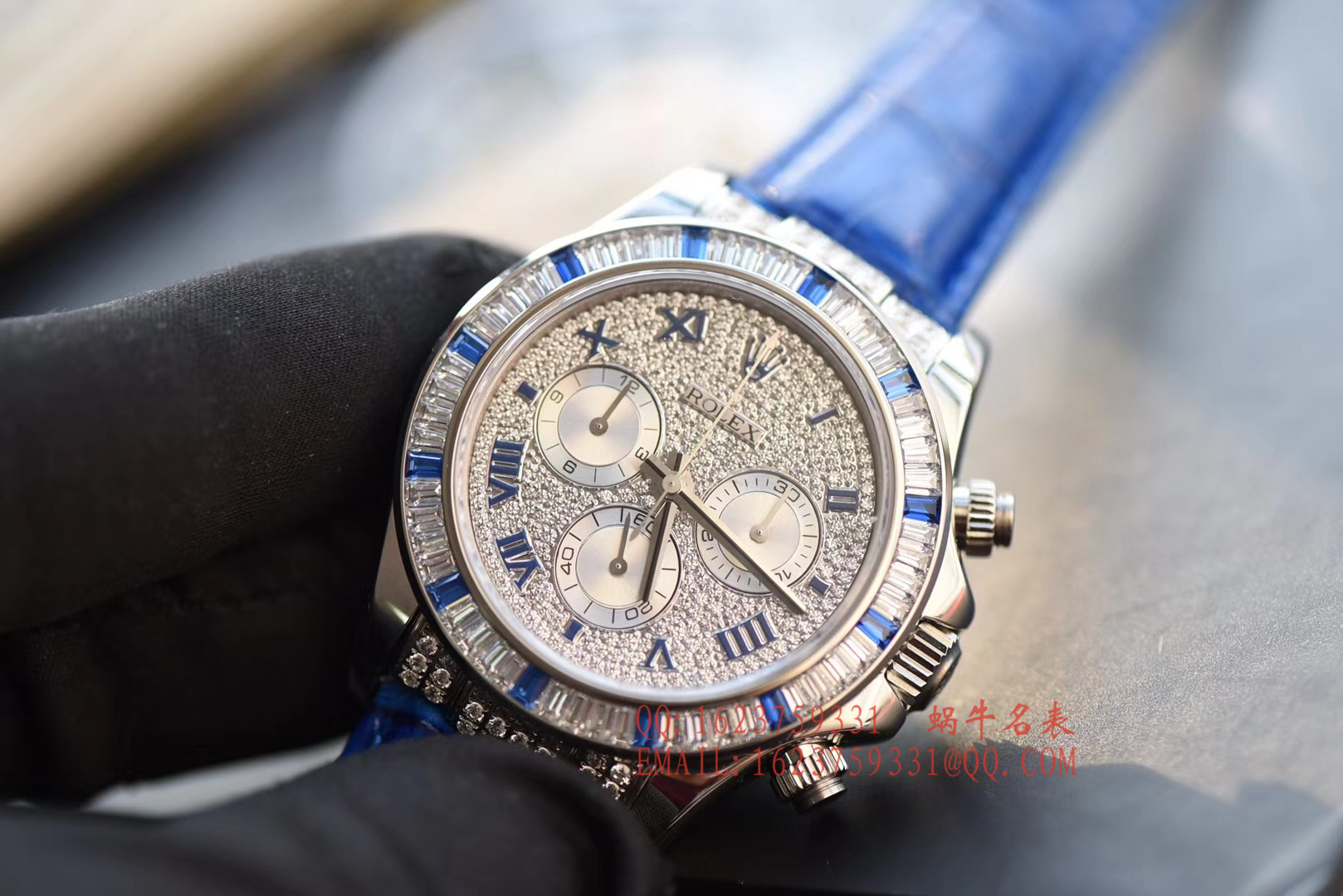 【台湾一比一高仿手表】 Rolex  Cosmograph Daytona  Ditongna 系列116599 12sa密镶钻表面配蓝珐琅罗马数字 wrist watch  / RBD201