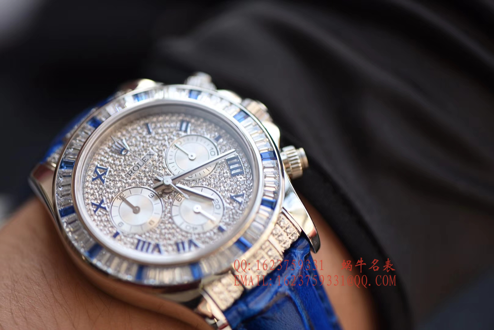 【台湾一比一高仿手表】 Rolex  Cosmograph Daytona  Ditongna 系列116599 12sa密镶钻表面配蓝珐琅罗马数字 wrist watch  / RBD201