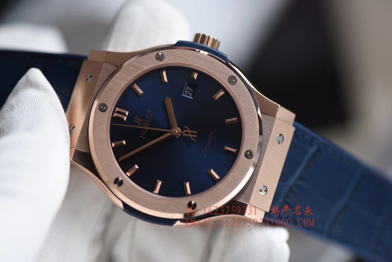 【JJ一比一超A高仿手 表】  Hublot 经典融合系列 hublot classic fusion  kinggold金壳蓝面 / YB053