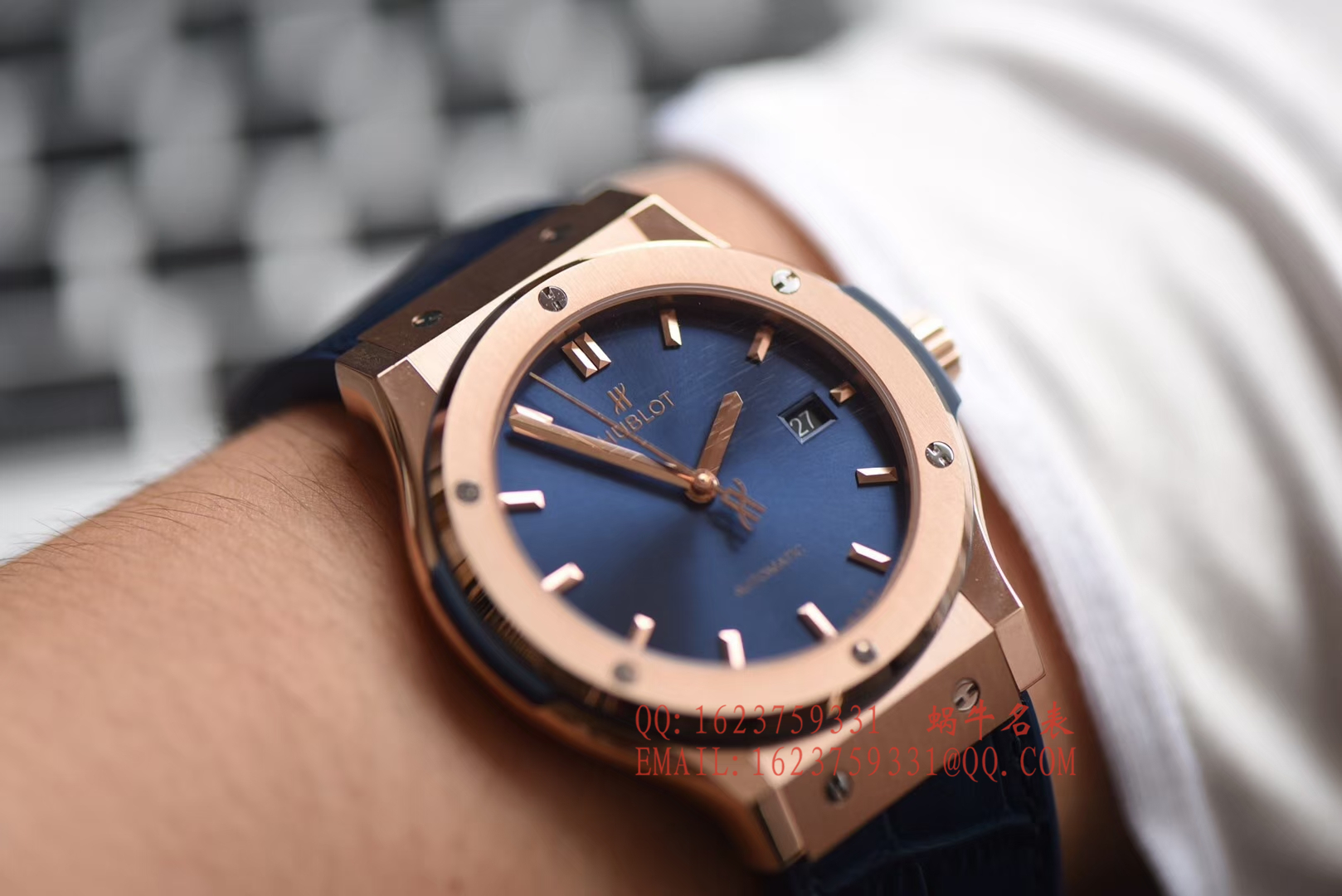 【JJ一比一超A高仿手 表】  Hublot 经典融合系列 hublot classic fusion  kinggold金壳蓝面 / YB053