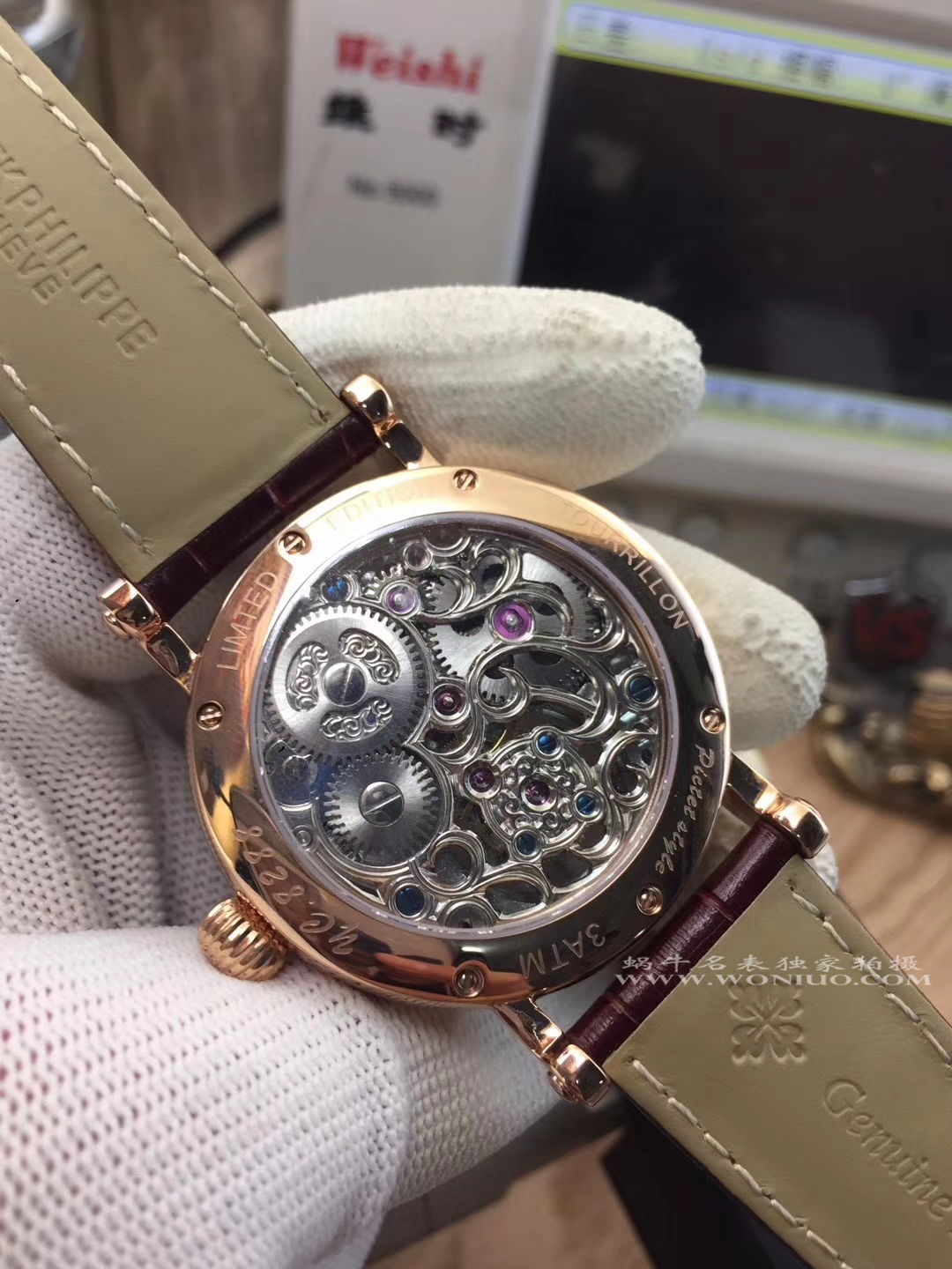 【TF Factory 一比一高精仿手表】 PATEK PHILIPPE 镂空雕花动力星辰真 Tourbillon  wrist watch  / BD202