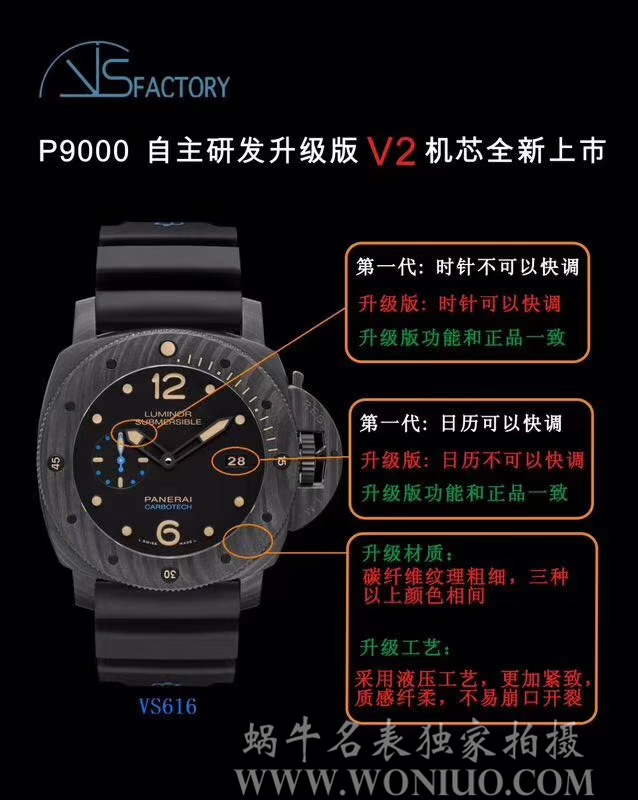 【VS Factory  top 复刻一比一高精仿手表】Panerai LUMINOR 1950系列PAM00616 / VSPAM00616