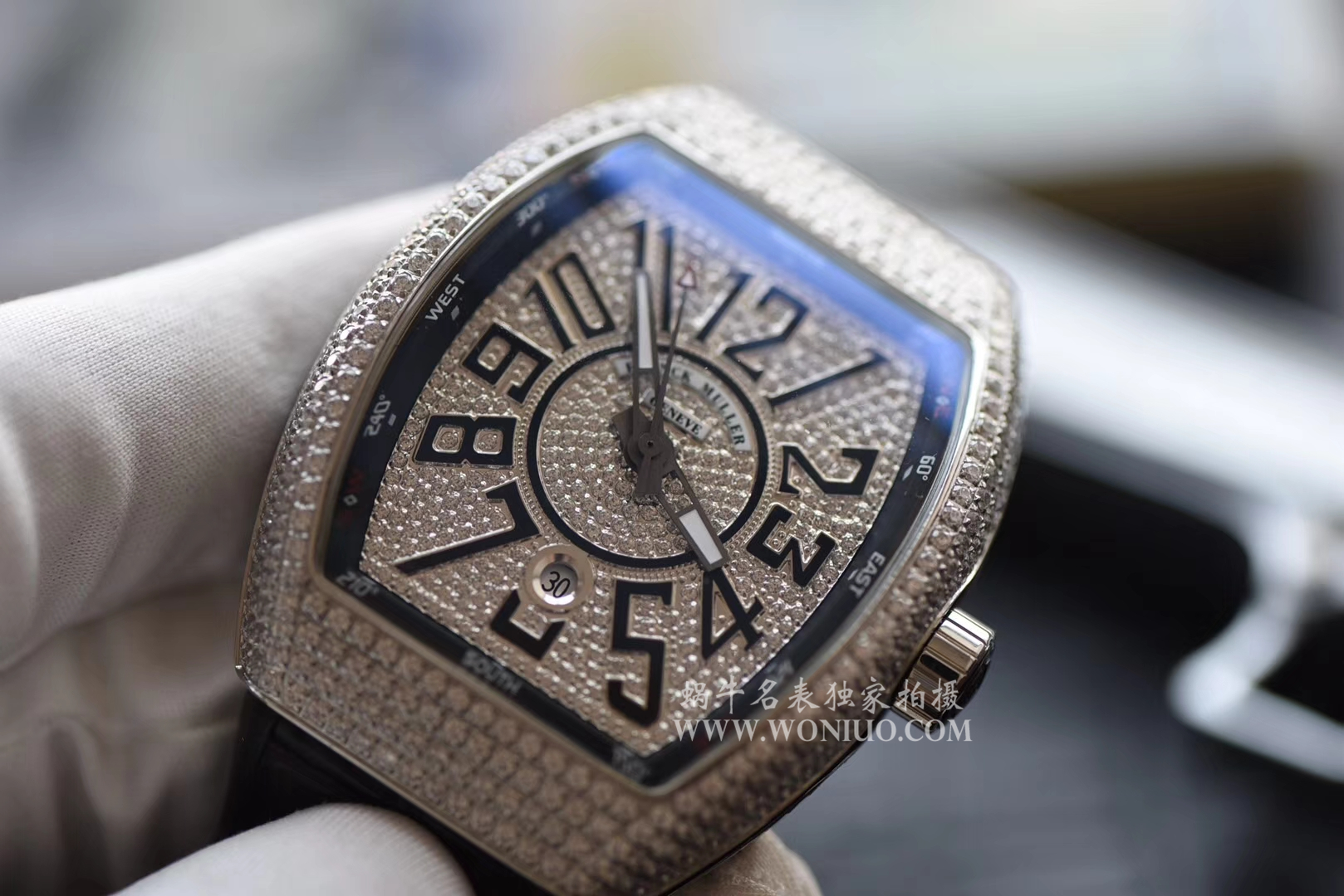 【FM一比一超A高仿手表】 Franck Muller VANGUARD系列Vanguard Lady 白金钻石腕錶 wrist watch  / Franck MullerFL013