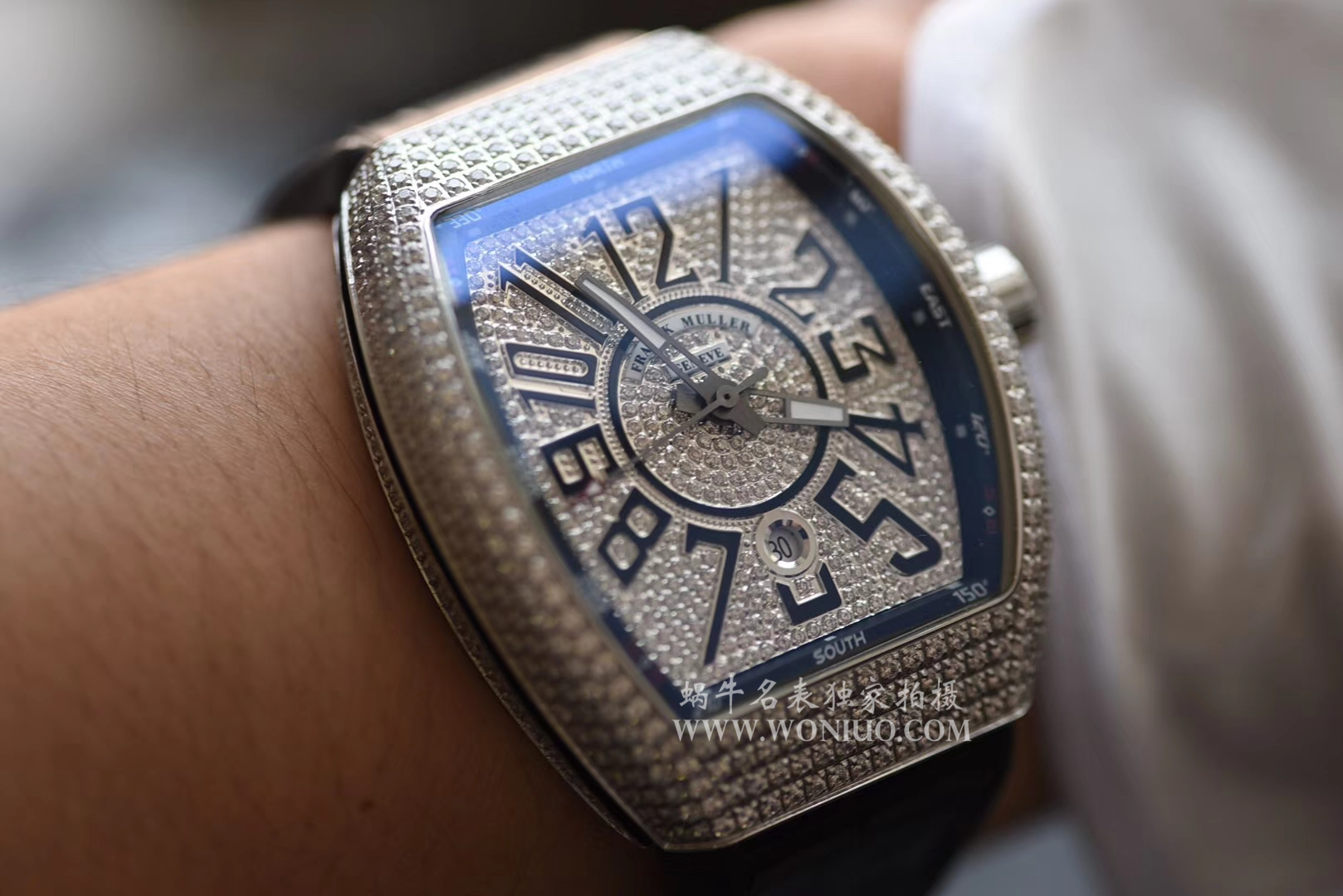 【FM一比一超A高仿手表】 Franck Muller VANGUARD系列Vanguard Lady 白金钻石腕錶 wrist watch  / Franck MullerFL013