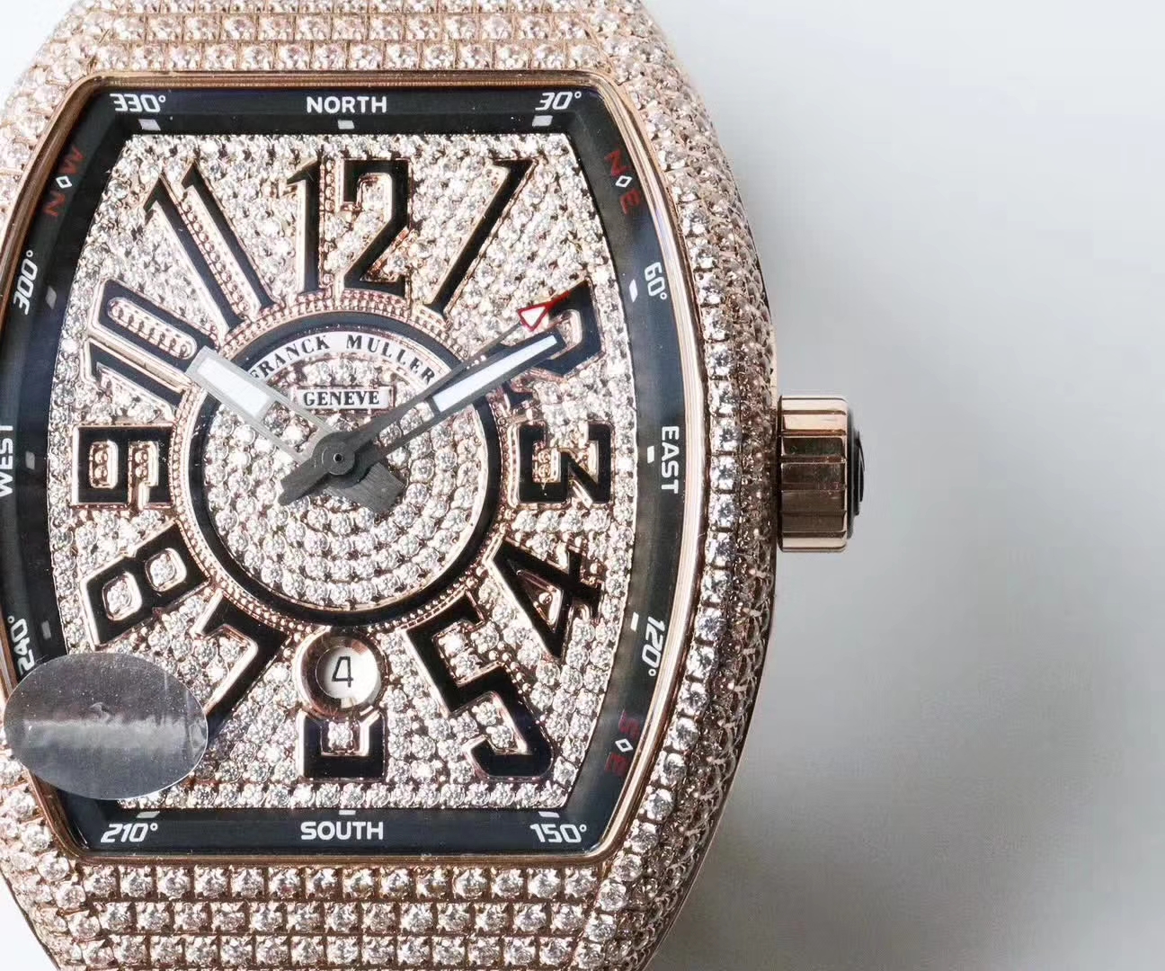 【FM一比一超A高仿手表】 Franck Muller VANGUARD系列Vanguard Lady 白金钻石腕錶 wrist watch  / Franck MullerFL013