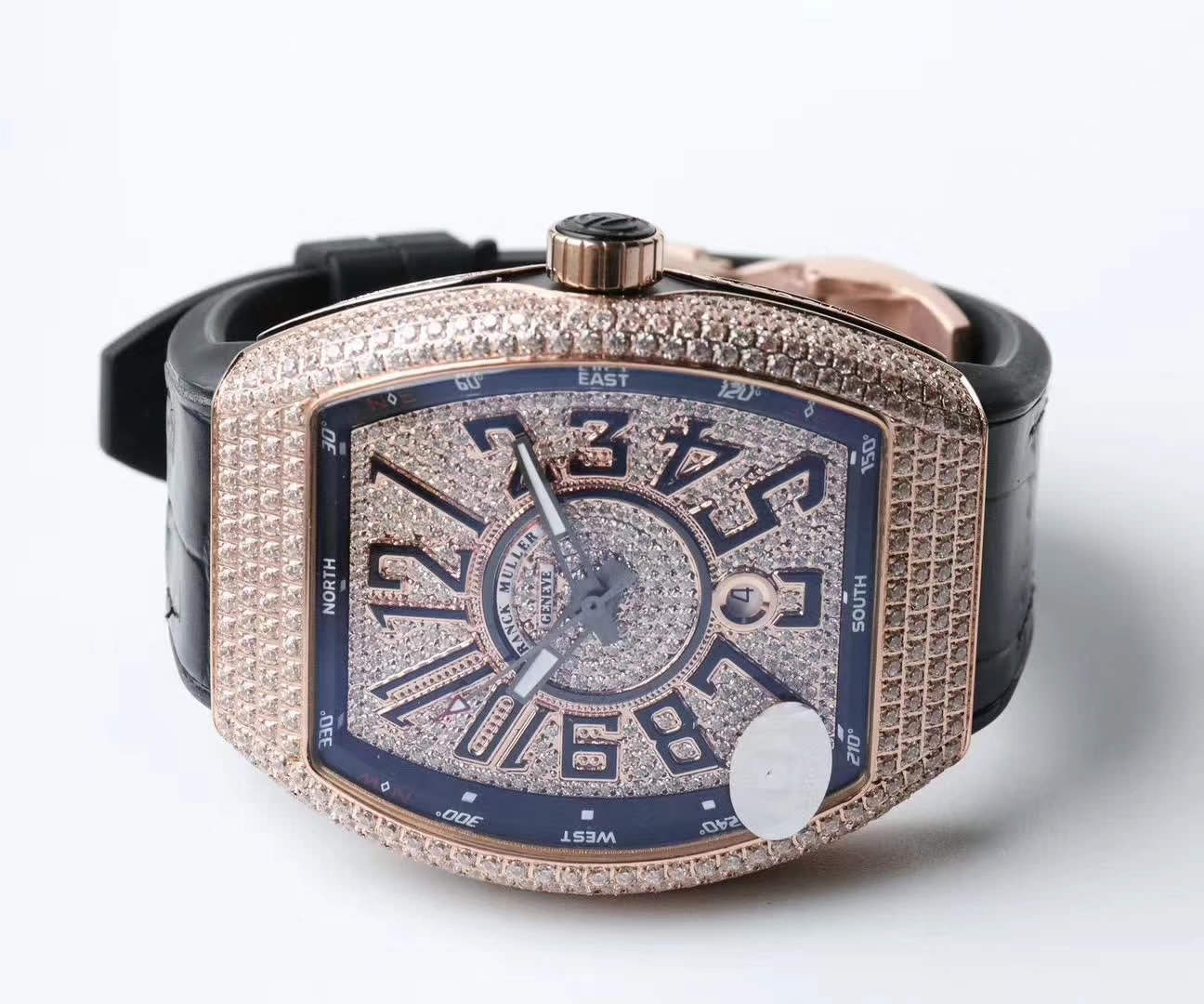 【FM一比一超A高仿手表】 Franck Muller VANGUARD系列Vanguard Lady 白金钻石腕錶 wrist watch  / Franck MullerFL013