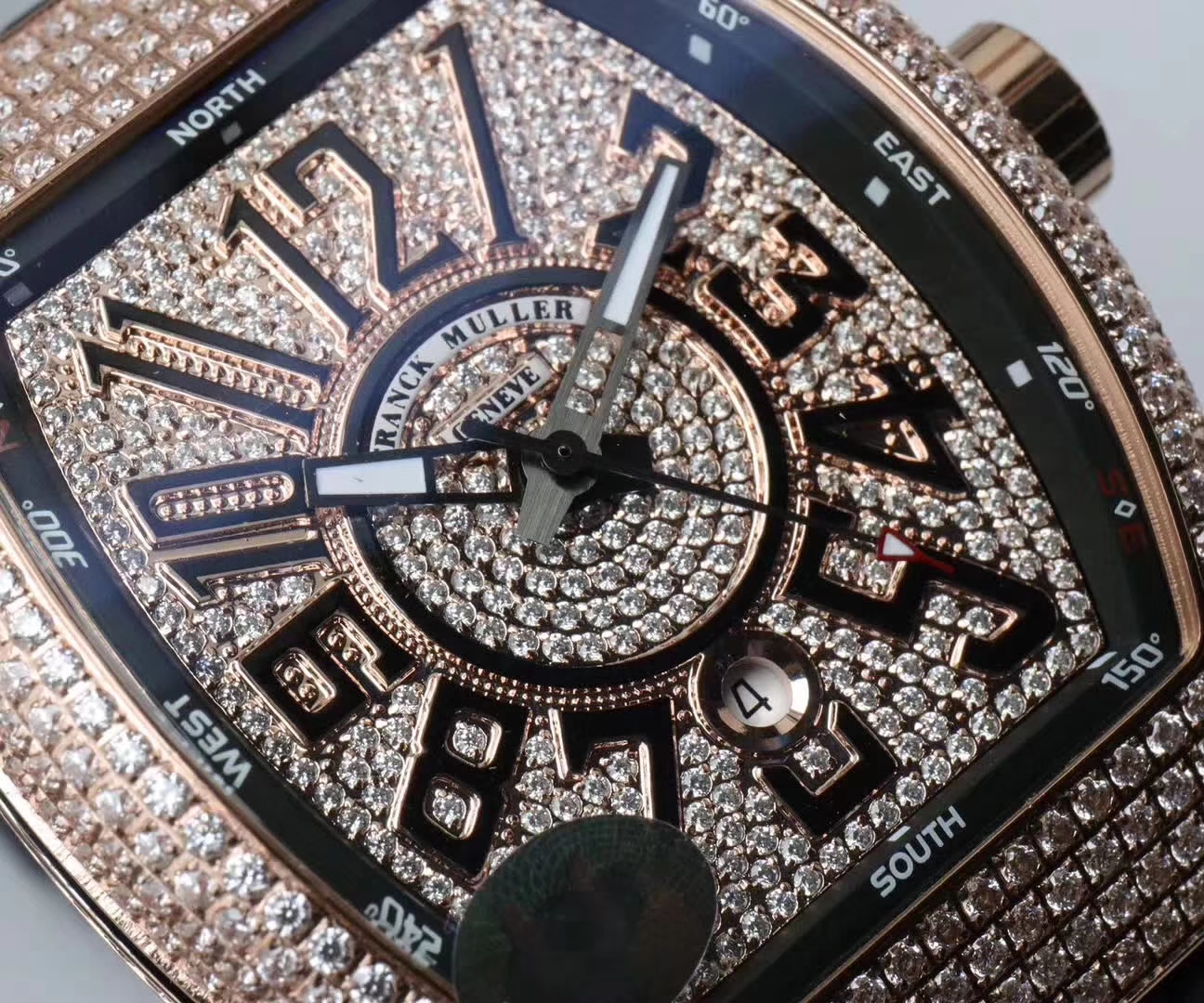 【FM一比一超A高仿手表】 Franck Muller VANGUARD系列Vanguard Lady 白金钻石腕錶 wrist watch  / Franck MullerFL013