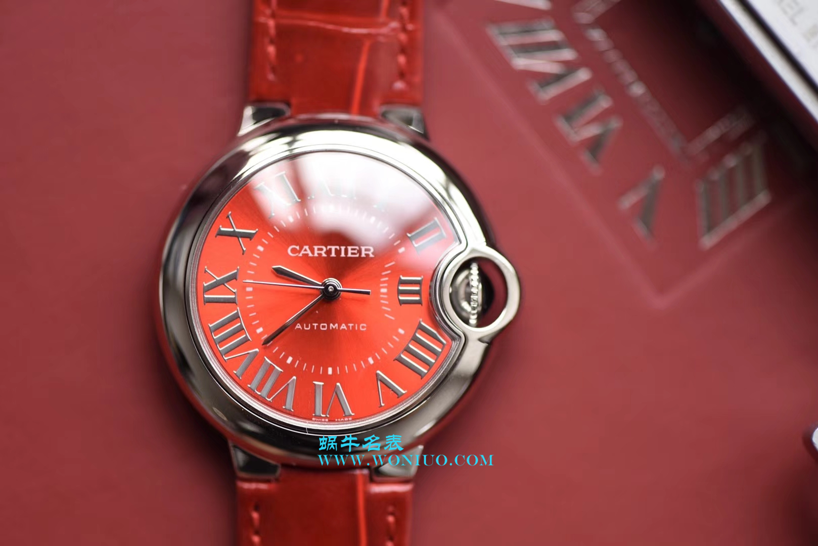 【V6一比一超A高仿手表】 Cartier  蓝气球系列WSBB0022女士33毫米机械中国红特别版 wrist watch  / K147