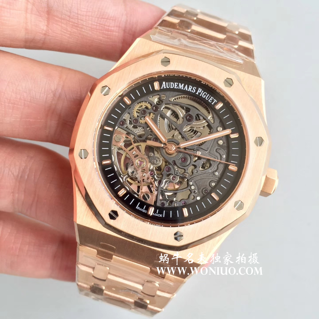 【 Video analysis JF一比一超A高仿手表】Audemars Piguet 皇家橡树双摆轮镂空系列15407ST.OO.1220ST.01 wrist watch  / APBD131