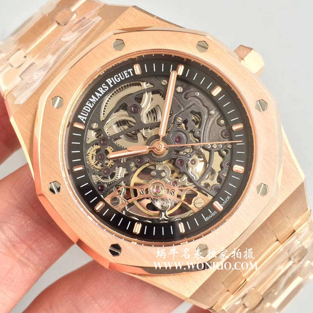 【 Video analysis JF一比一超A高仿手表】Audemars Piguet 皇家橡树双摆轮镂空系列15407ST.OO.1220ST.01 wrist watch  / APBD131