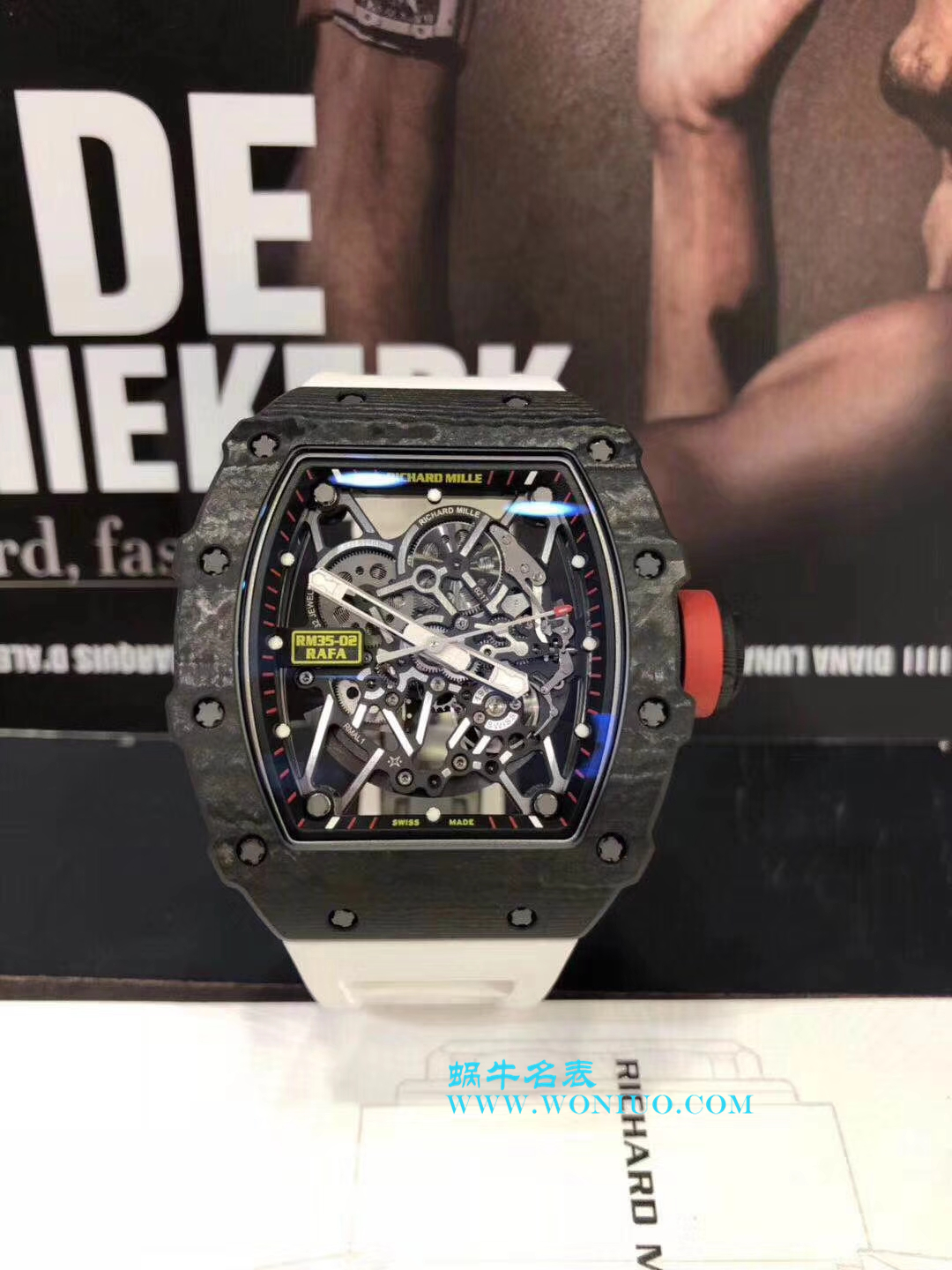【KV一比一超A高仿手表】RICHARD MILLE RICHARD MILLE男士系列RM 055 carbon fiber 白色橡胶带新款 / RM 055C