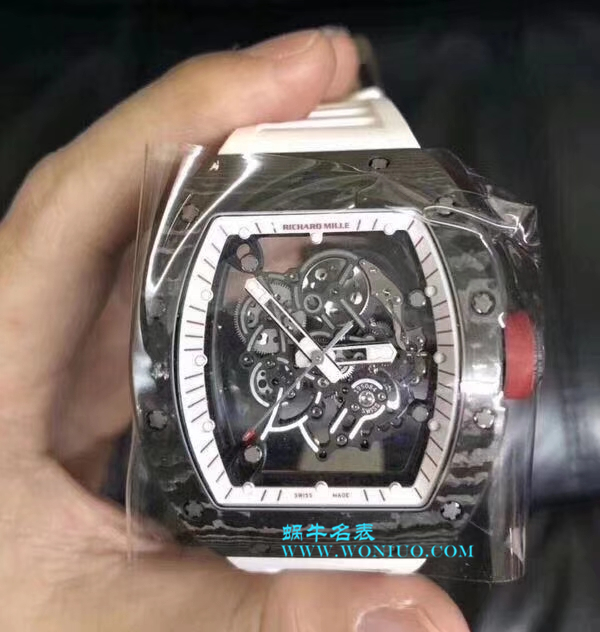 【KV一比一超A高仿手表】RICHARD MILLE RICHARD MILLE男士系列RM 055 carbon fiber 白色橡胶带新款 / RM 055C