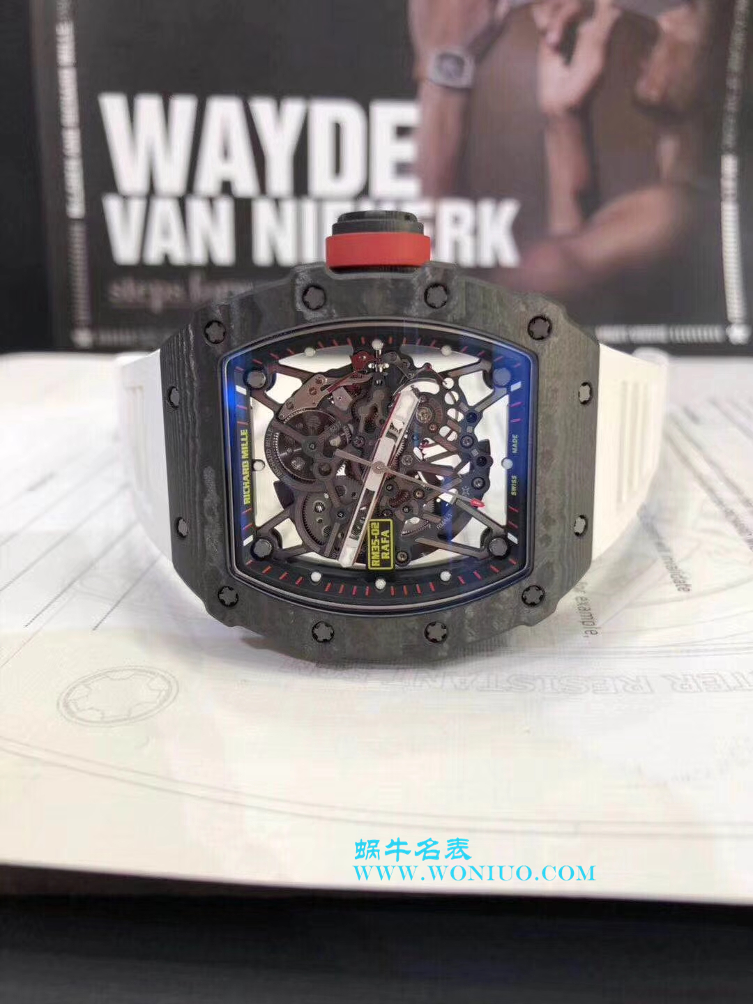 【KV一比一超A高仿手表】RICHARD MILLE RICHARD MILLE男士系列RM 055 carbon fiber 白色橡胶带新款 / RM 055C