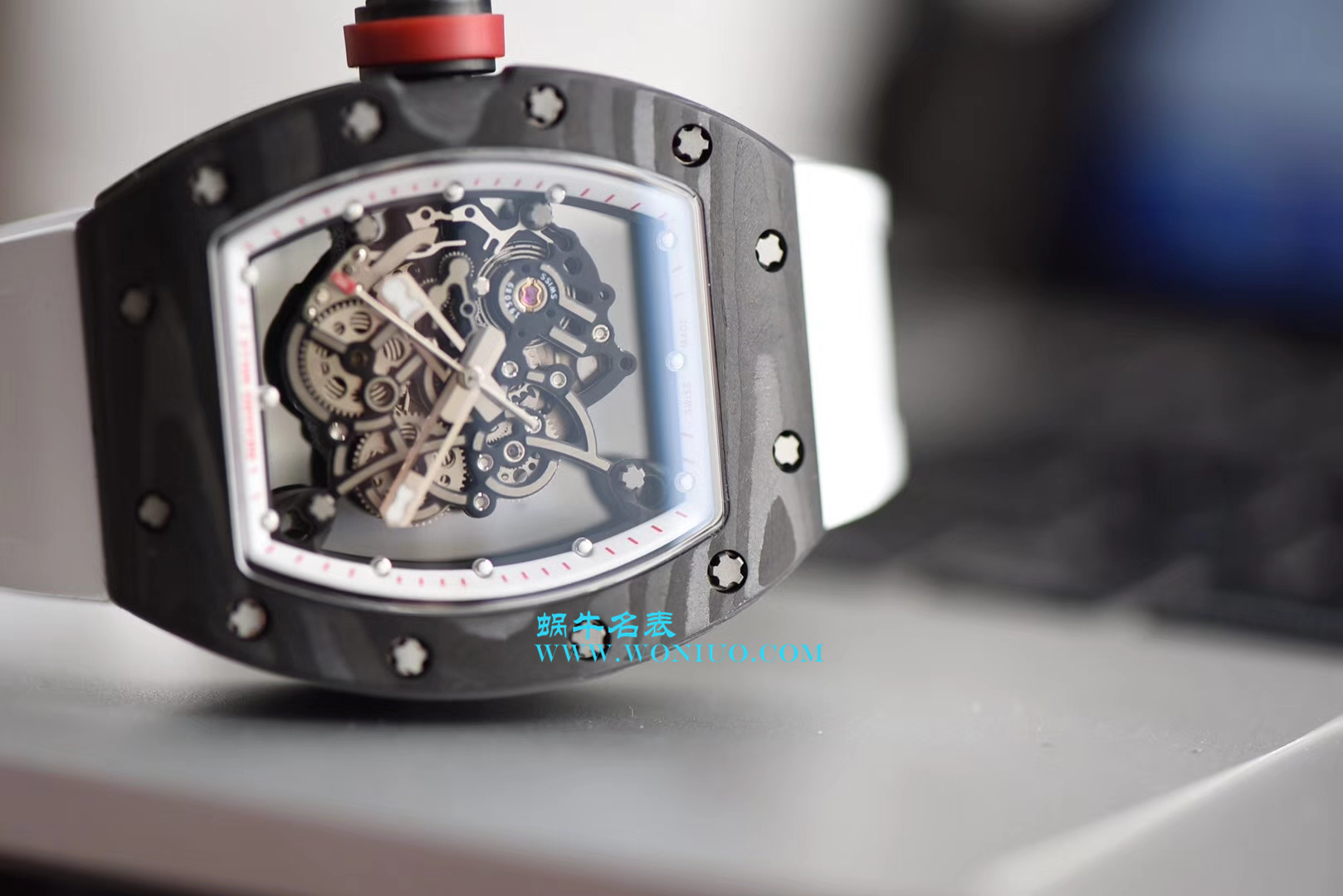 【KV一比一超A高仿手表】RICHARD MILLE RICHARD MILLE男士系列RM 055 carbon fiber 白色橡胶带新款 / RM 055C