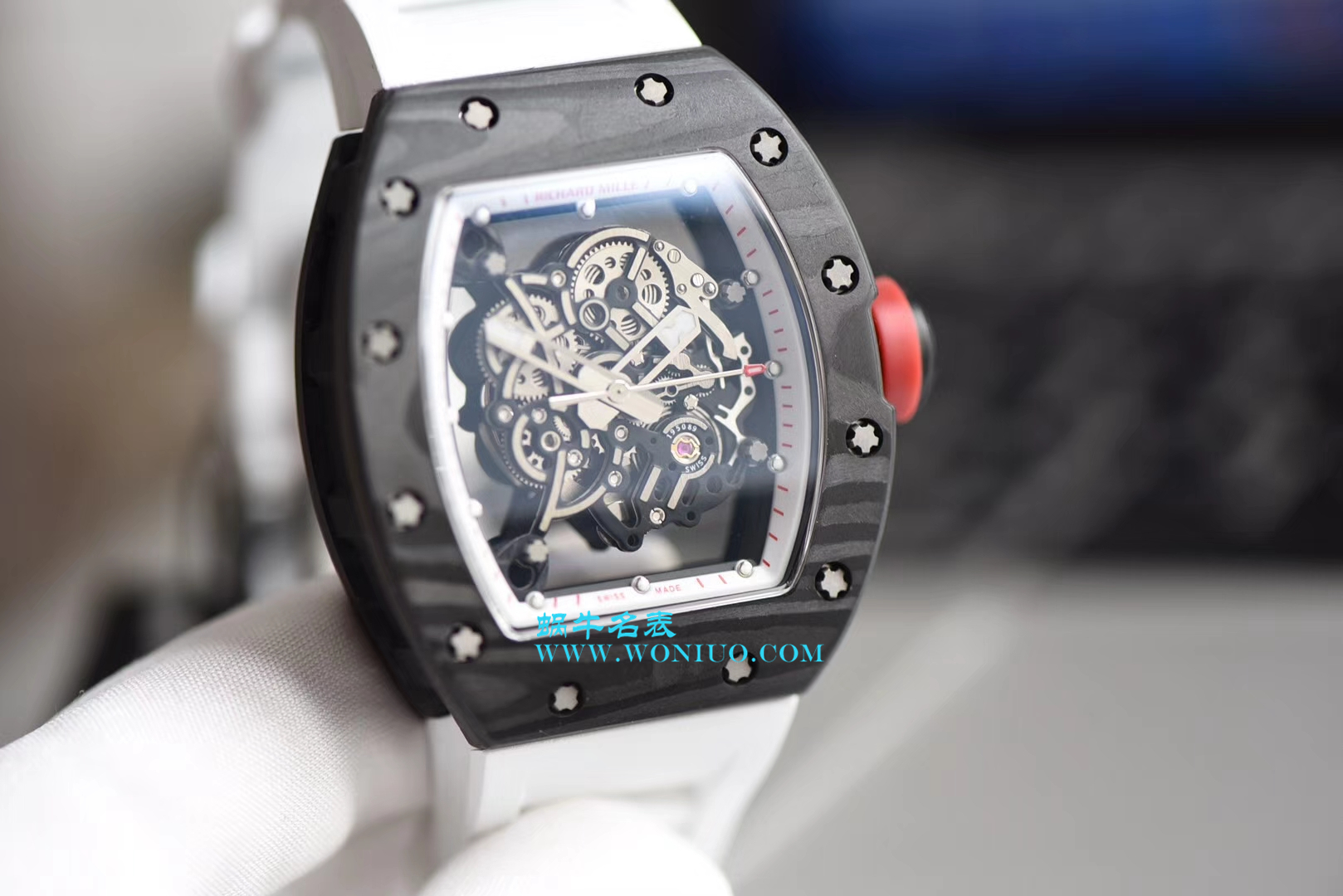 【KV一比一超A高仿手表】RICHARD MILLE RICHARD MILLE男士系列RM 055 carbon fiber 白色橡胶带新款 / RM 055C