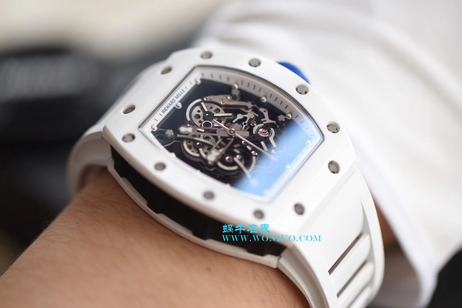 【KV一比一超A高仿手表】RICHARD MILLE RICHARD MILLE男士系列RM 055白 Composite 白色橡胶带新款 wrist watch  / RM 055D