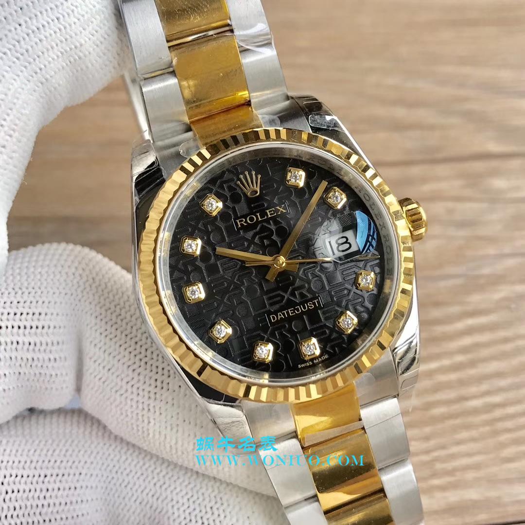 【DJ一比一超高仿手表】 Rolex 36  Datejust 系列116233、116203、116233黑盘镶钻蚝式 watchband   wrist watch  / R069