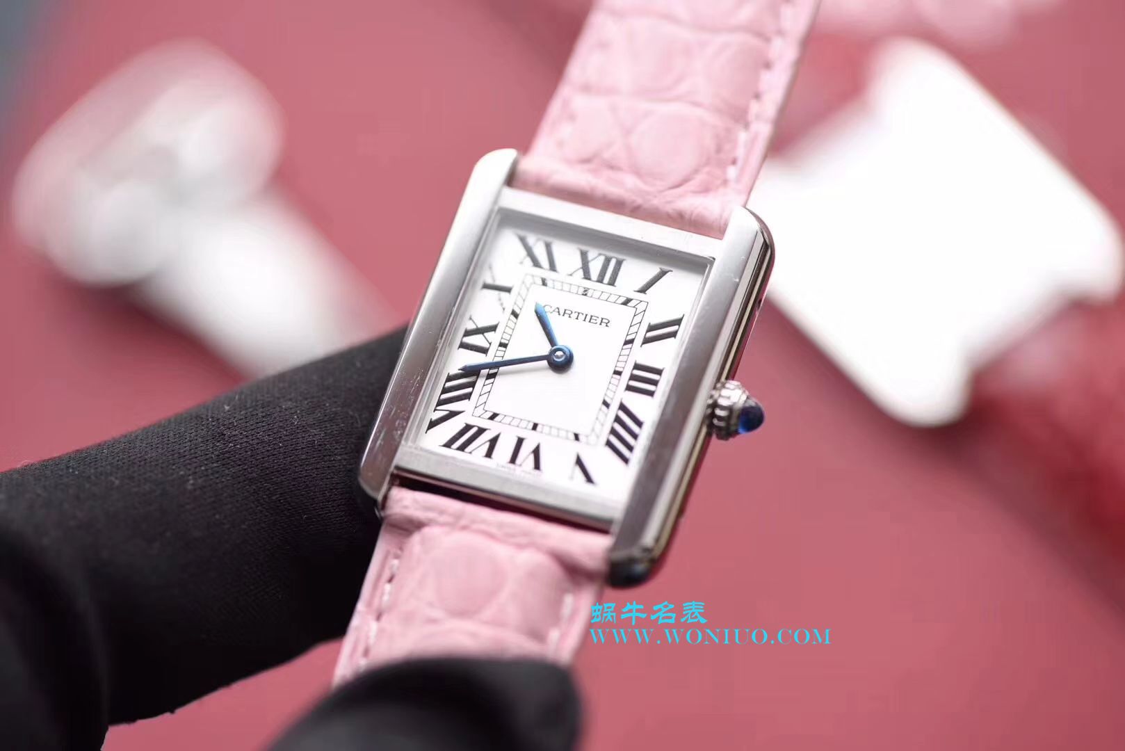 【独家视频测评K11 Factory 一比一超A高仿手表】 Cartier  坦克系列 W5200000 粉色女士石英 wrist watch  / KAD008