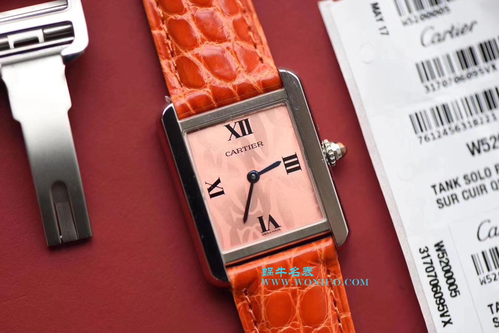 【独家视频测评K11 Factory 一比一超A高仿手表】 Cartier  坦克系列 W5200000 粉色女士石英 wrist watch  / KAD008