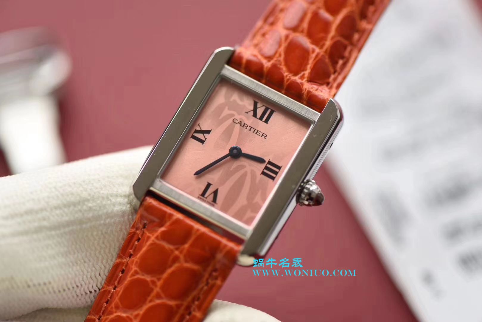 【独家视频测评K11 Factory 一比一超A高仿手表】 Cartier  坦克系列 W5200000 粉色女士石英 wrist watch  / KAD008