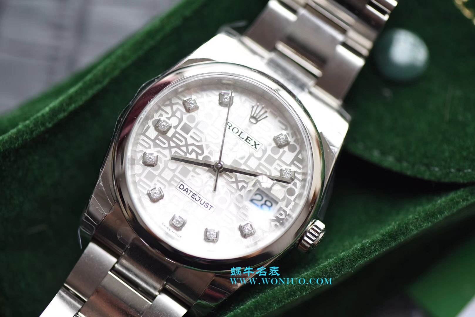 【DJ一比一超A高仿手表】 Rolex 36  Datejust 系列116234白纪念花纹盘镶钻 wrist watch  / R210